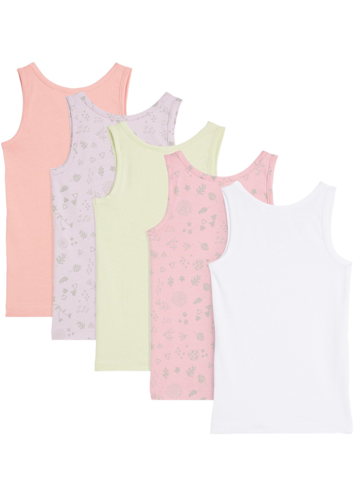 bonprix Unterhemd Packung, 5, 5 Stk. im 5er-Pack, aus Baumwolle und Elasthan, bequeme Passform