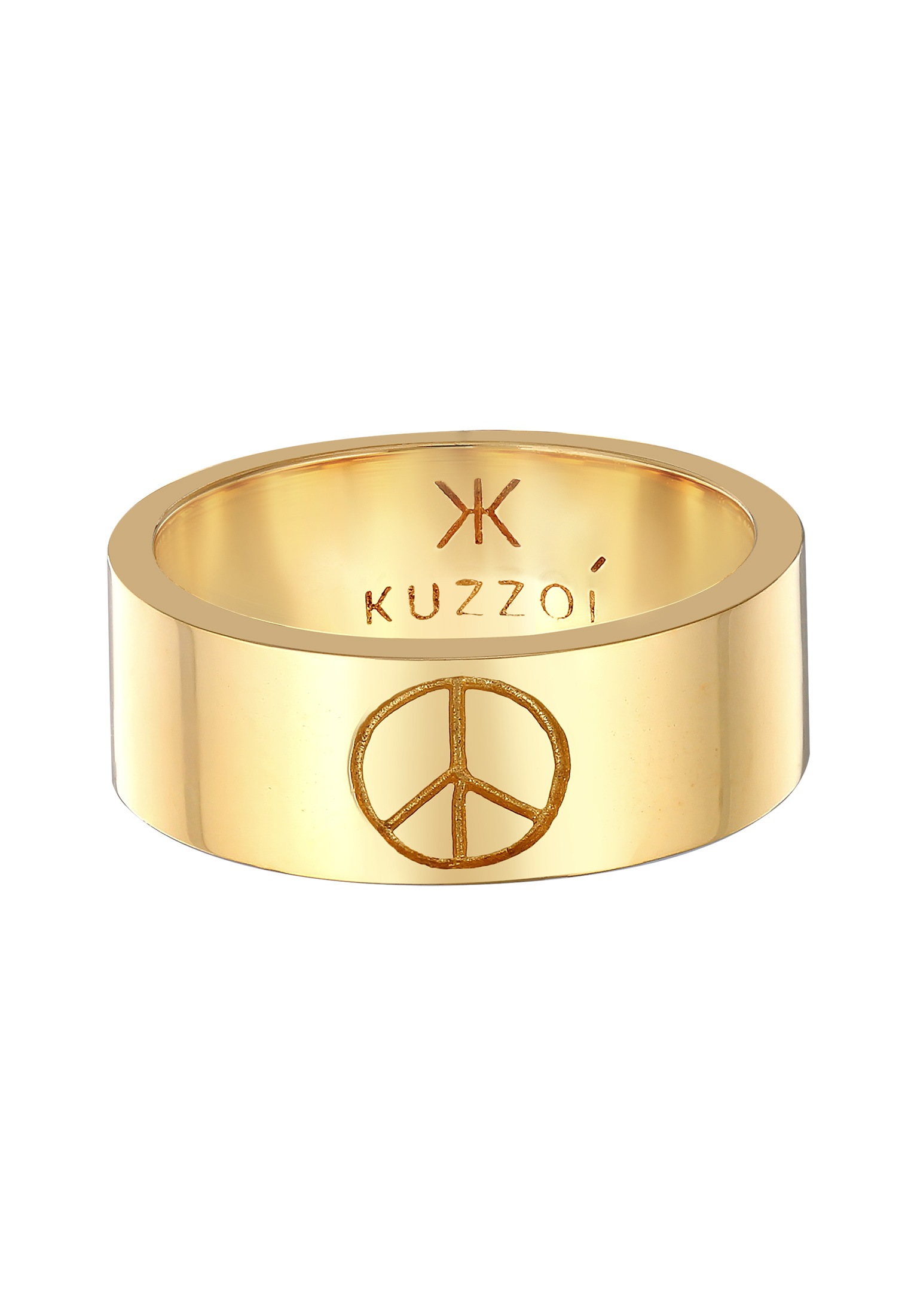 Kuzzoi Silberring »Ring Herren Bandring Peace Oxidiert 925 Silber«