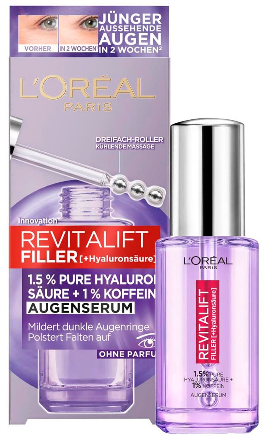 L'ORÉAL PARIS Augenserum »Revitalift Filler«, mit Hyaluron und Koffein