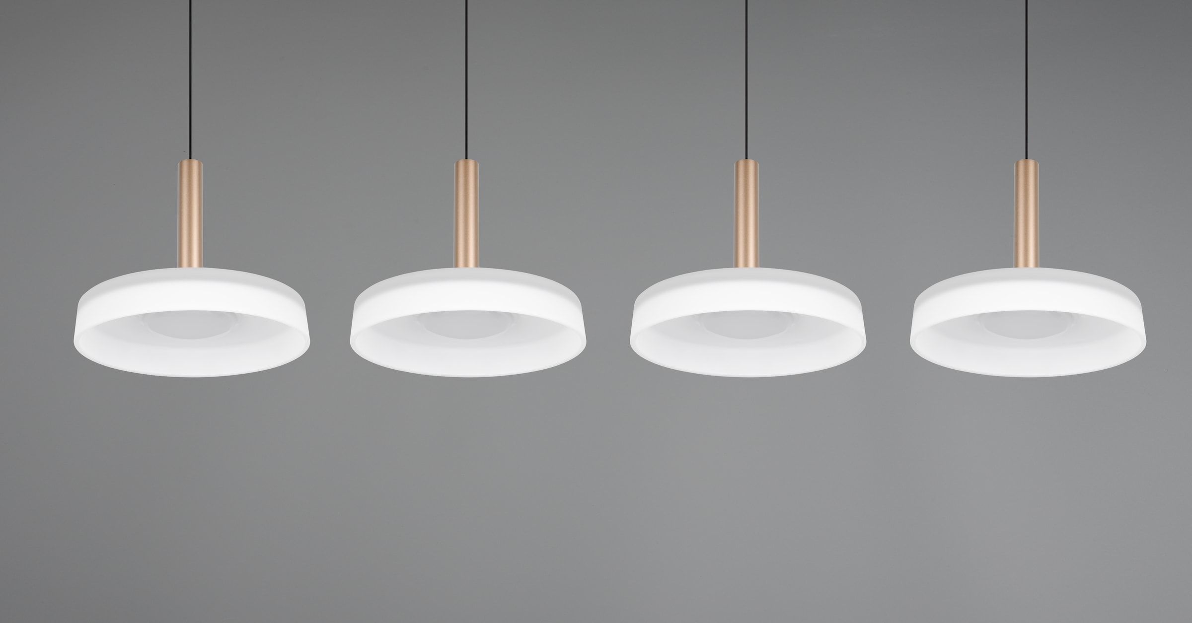 TRIO Leuchten LED Pendelleuchte »CELESTE dimmbare LED Hängelampe aus Metall und Glas, 7,5W, 750 Lumen« LED-Board 1 Stk. Warmweiß 4-flammig einfach höhenverstellbar von 50-200 cm 3-Stufen Dimmfunktion