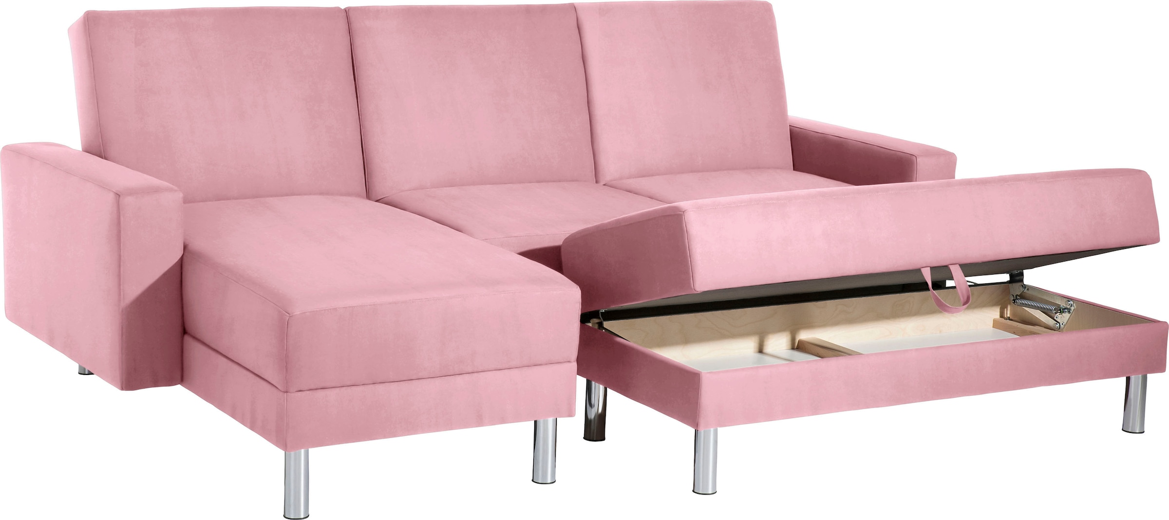 Max Winzer® Schlafsofa »Just Fresh modernes kubisches Sofa, Rückenverstellung für Sitzkomfort« Recamiere links oder rechts montierbar, elegante Metallfüße