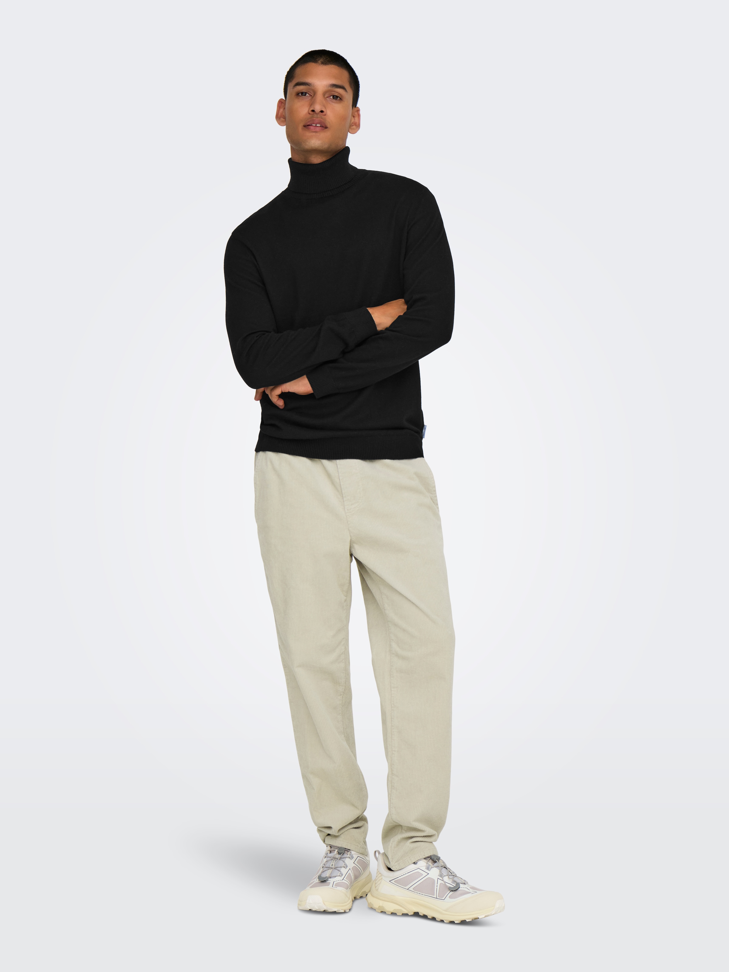 ONLY & SONS Stehkragenpullover »ONSLOUI REG 12 MEL ROLL KNIT NOOS«