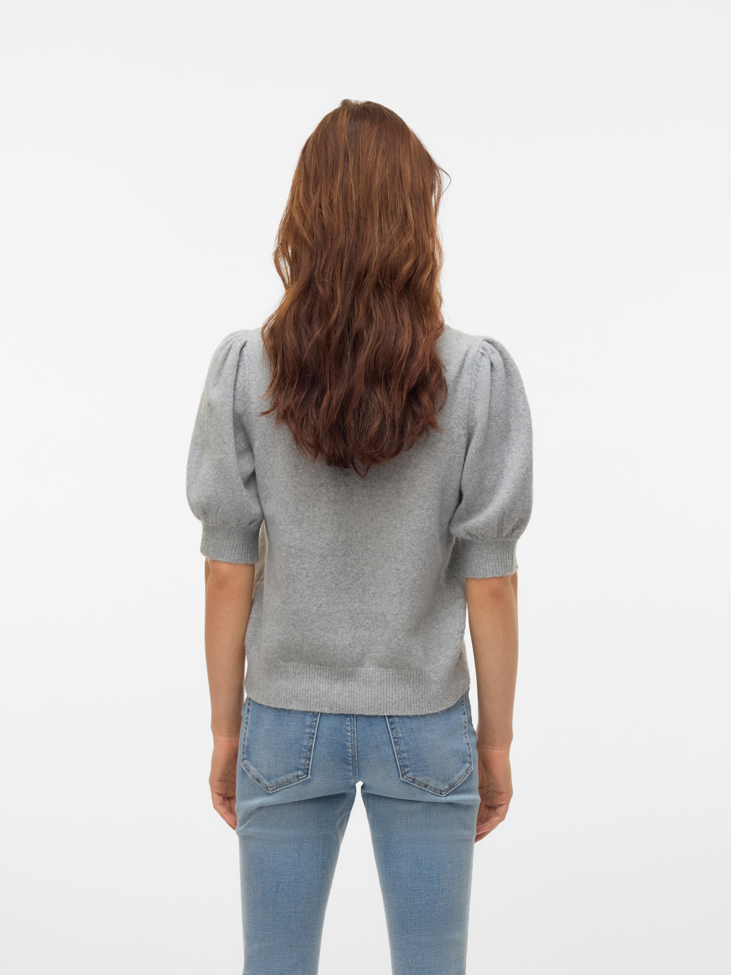 Vero Moda Rundhalspullover »VMDOFFY 2/4 O-NECK PULLOVER GA NOOS« mit kurzen Puffärmeln