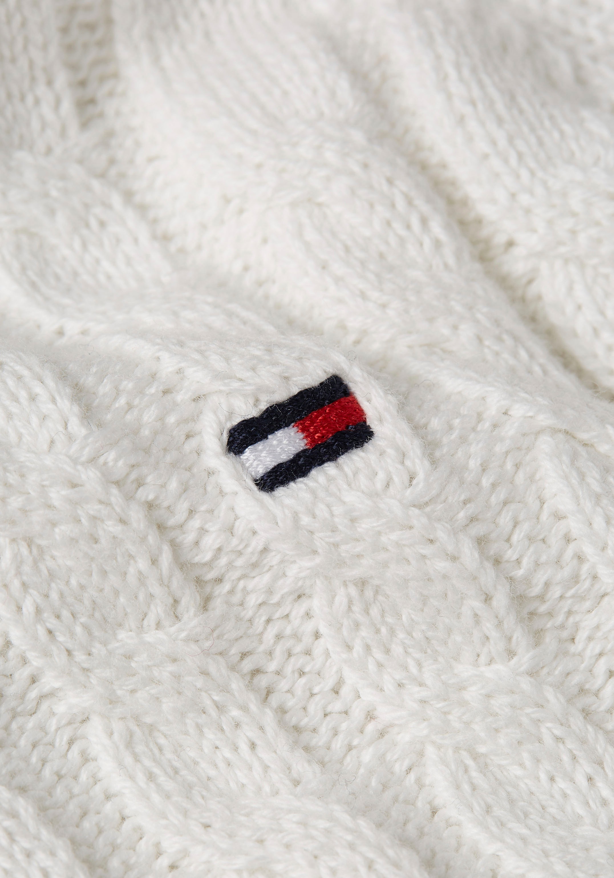 Tommy Hilfiger Rundhalspullover »CO CABLE C-NK SWEATER«, mit Zopfmuster