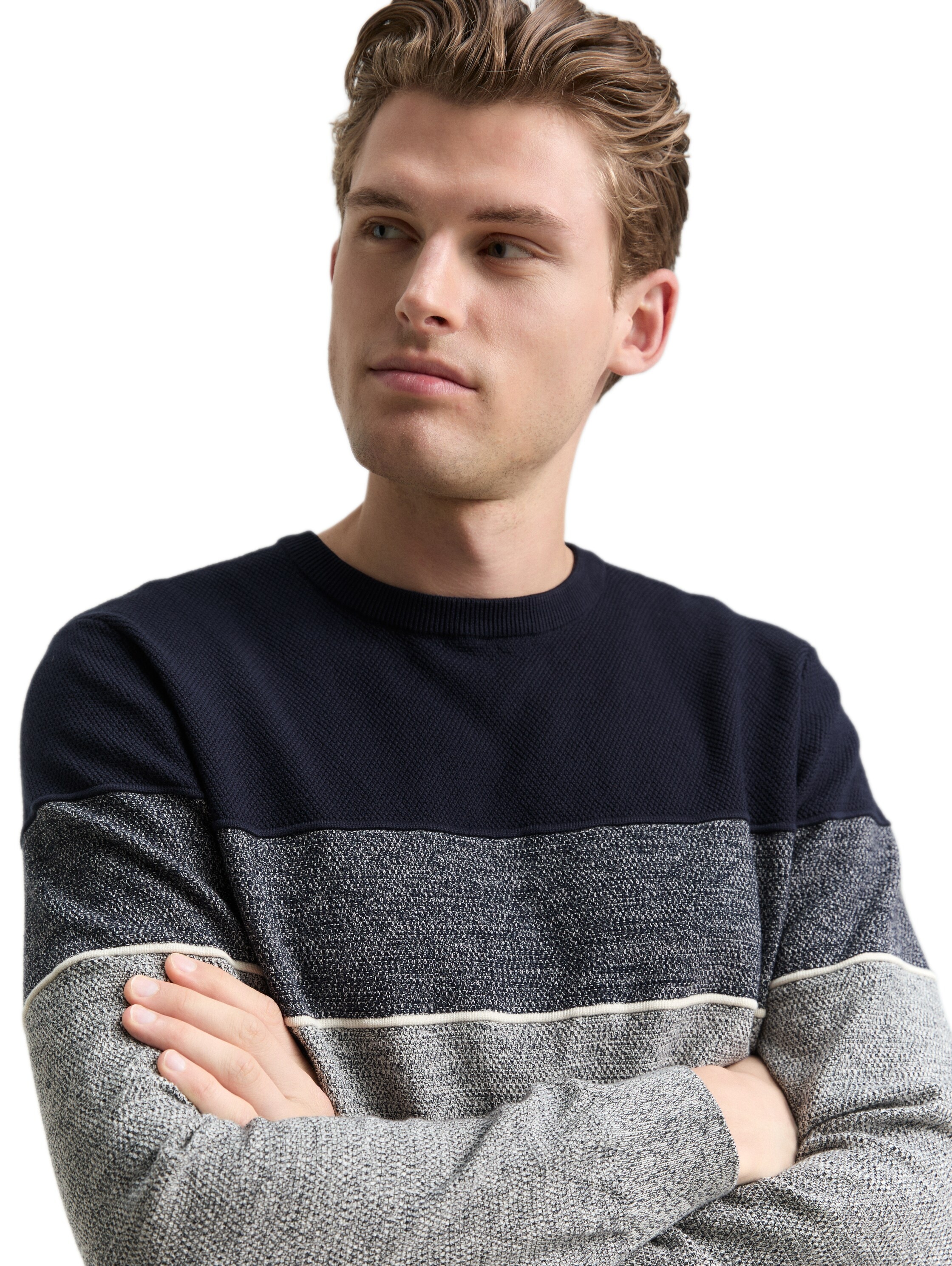 TOM TAILOR Rundhalspullover mit Colorblock