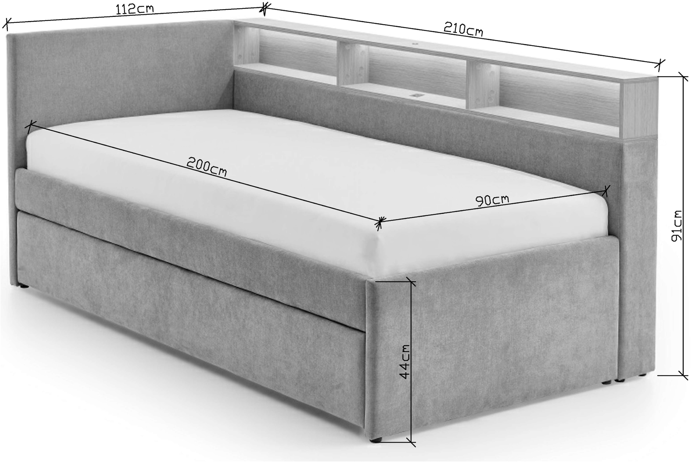 meise.möbel Kinderbett »UNO, Polsterbett wahlweise mit Tandemliege oder Stauraum-Schublade« Liegefläche 90x200, 120x200, 140x200cm