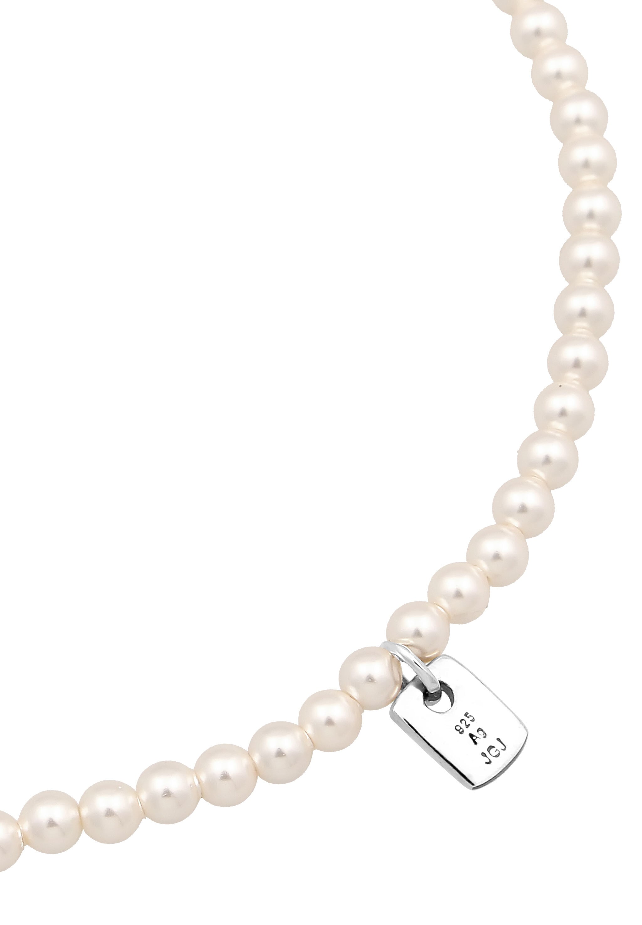 Kuzzoi Armkette »Armband Perlen von Swarovski® Weiß 925 Sterling Silber«