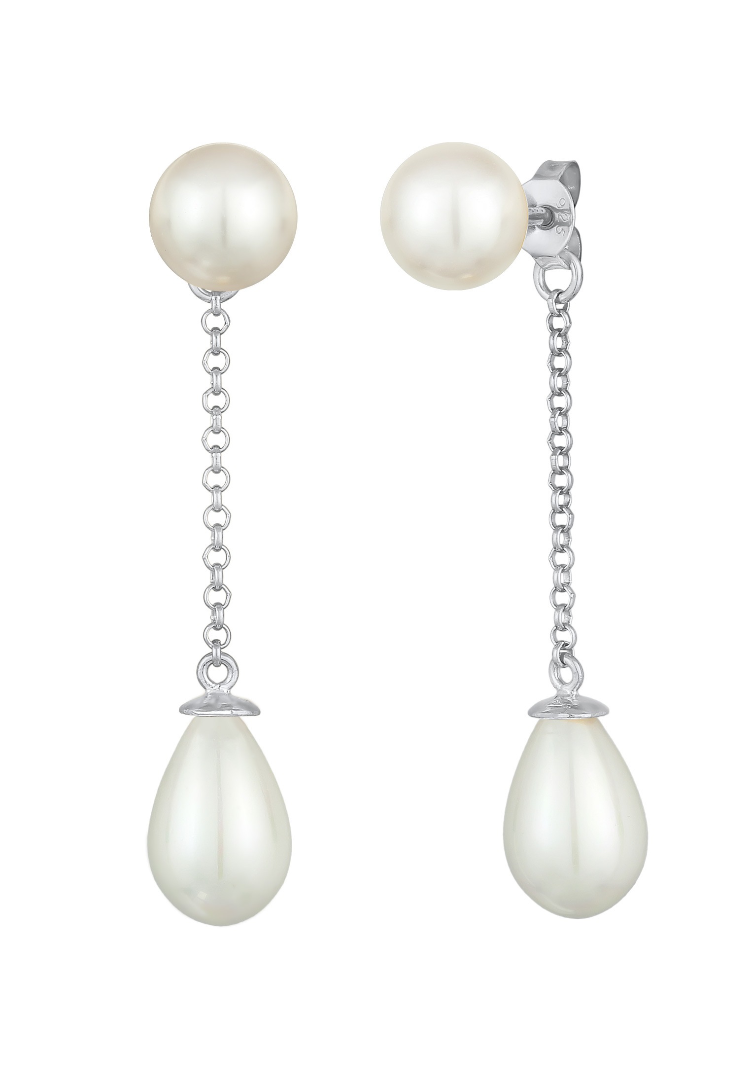 Nenalina Paar Ohrstecker »Ohrringe Earjacket Muschelkernperlen 925 Silber«