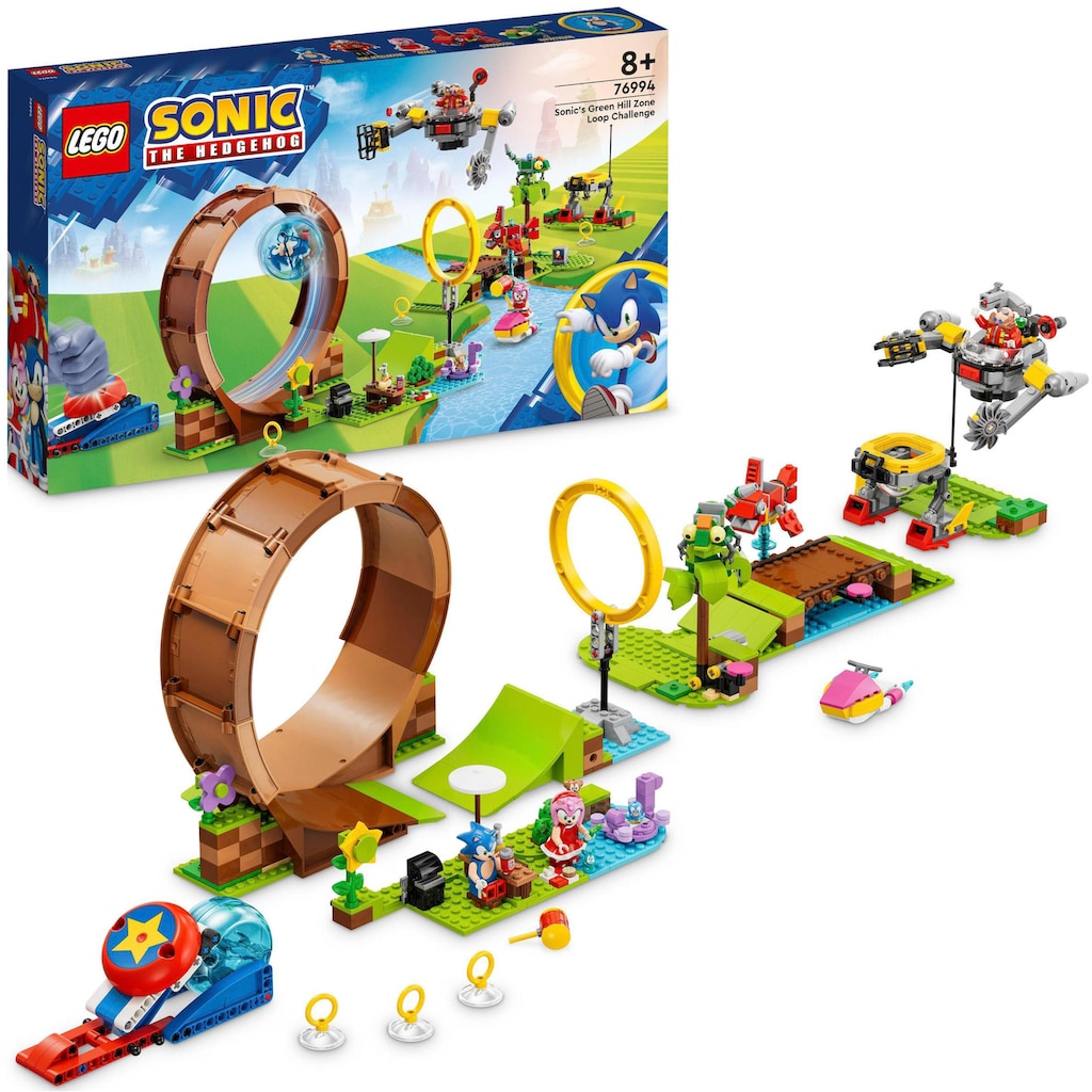 LEGO® Konstruktionsspielsteine »Sonics Looping-Challenge in der Green Hill Zone (76994), LEGO® Sonic«, (802 St.)
