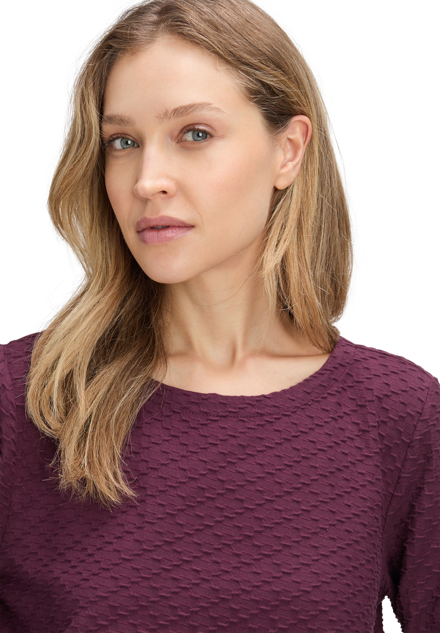 Betty&Co Langarmshirt »Strukturshirt mit Rundhalsausschnitt«
