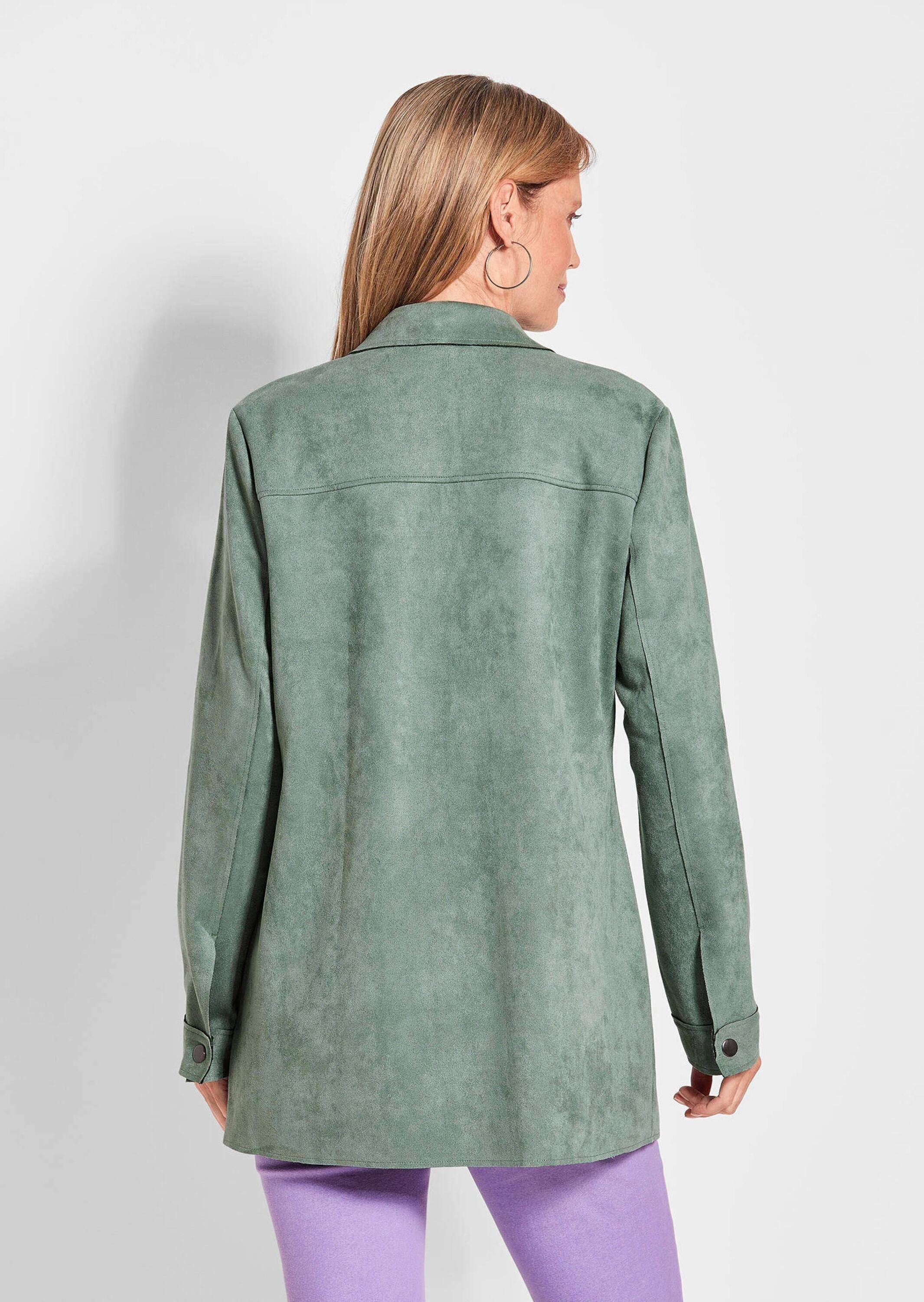 GOLDNER Kurzjacke »Outdoorjacke aus Veloursimitat in Grün«