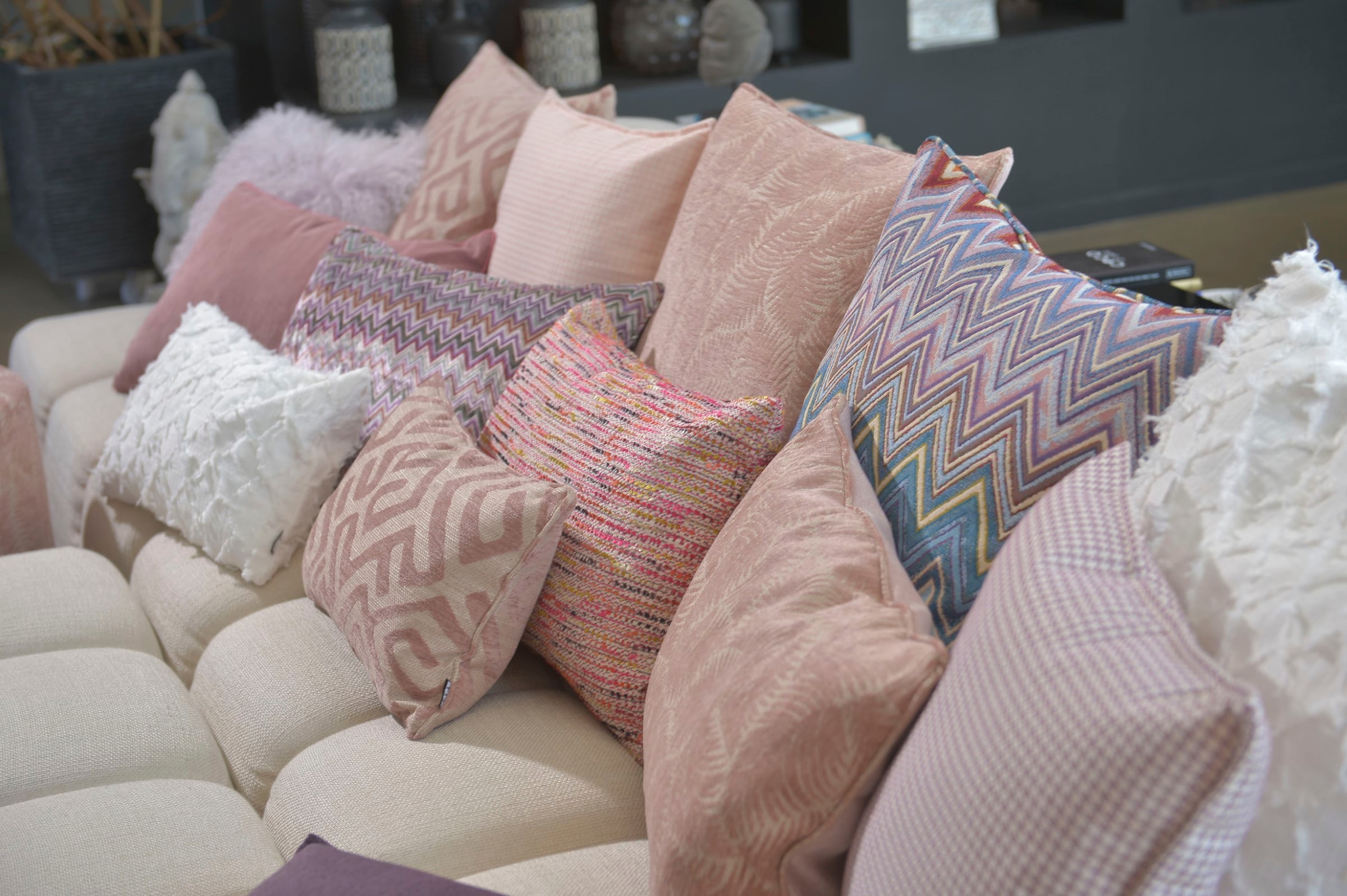 H.O.C.K. Dekokissen »Naira« mit geometrischem Muster, Kissenhülle mit Füllung, 1 Stück