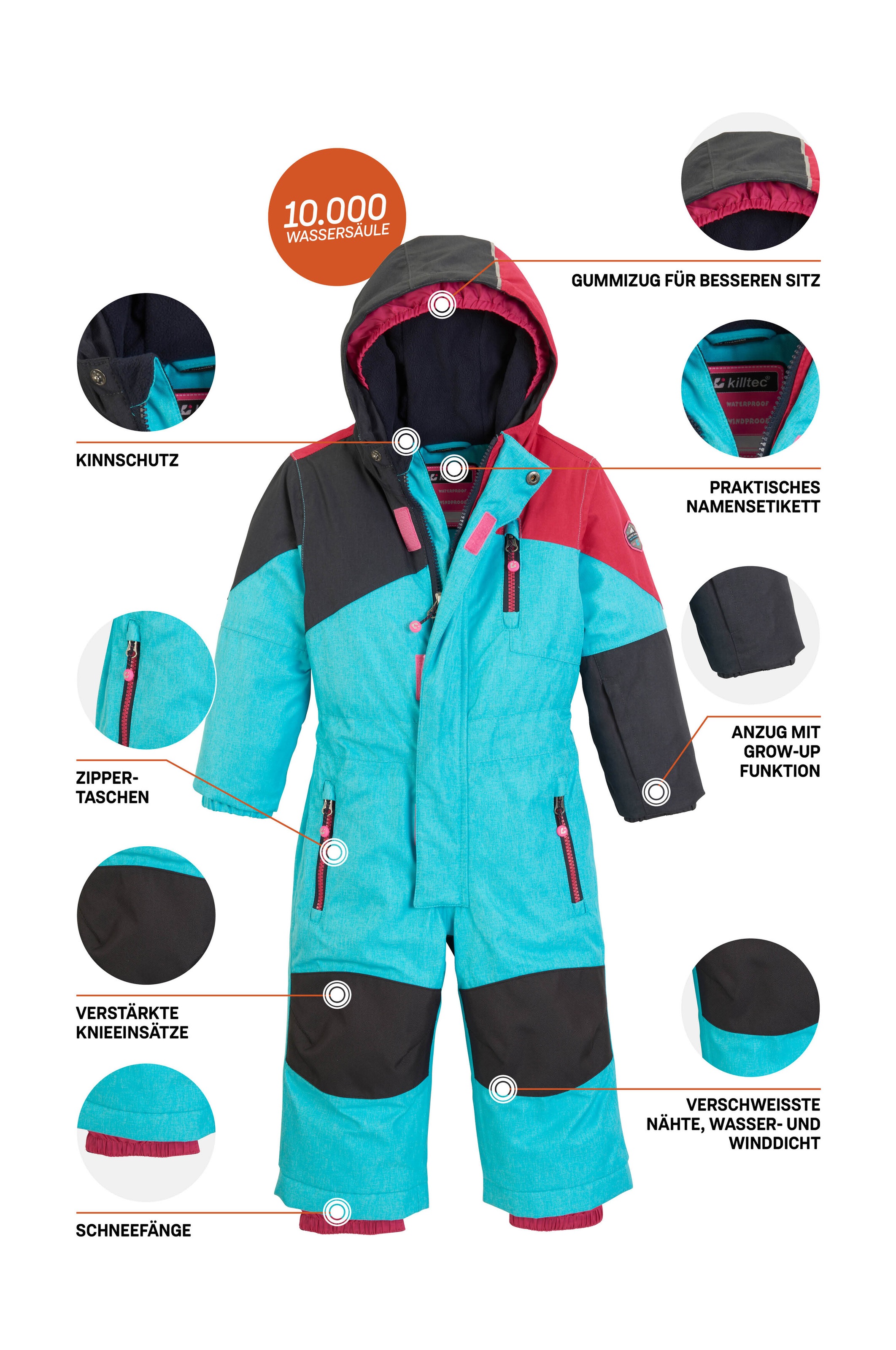 Killtec Skianzug »Kesley Mini«, Skioverall, wind-u wasserdicht, Fleece Innen