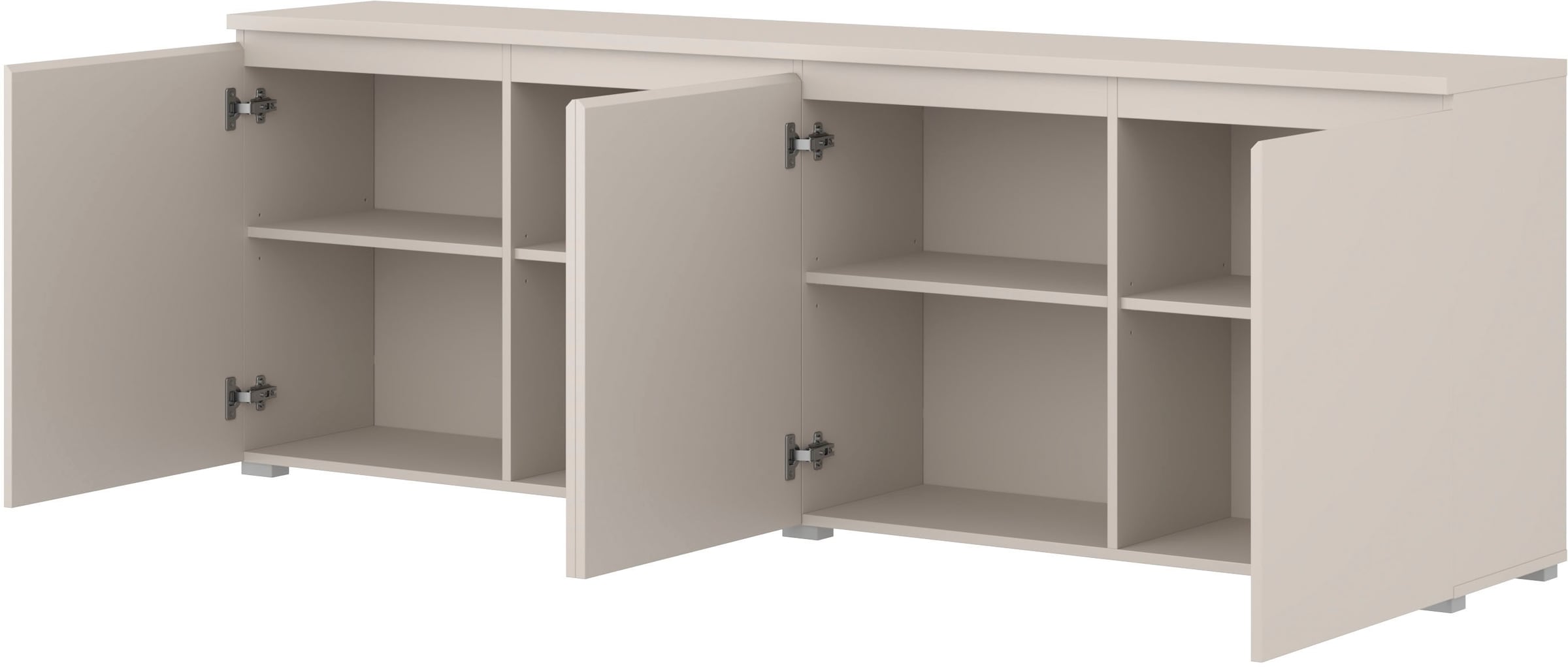 OTTO home Sideboard »Modo, Breite 200 cm, moderne grifflose Kommode 4Türen« Anrichte mit viel Stauraum, Einlegeböden verstellbar