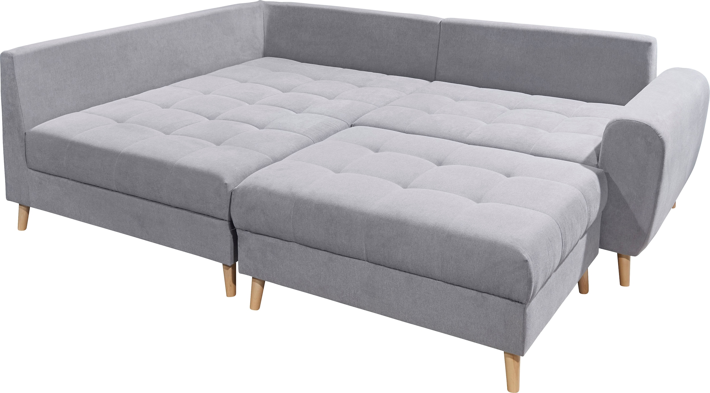 ED EXCITING DESIGN Ecksofa »Alice L-Form«, (Set), mit Hocker, Rückenkissen, Zierkissen, frei im Raum stellbar