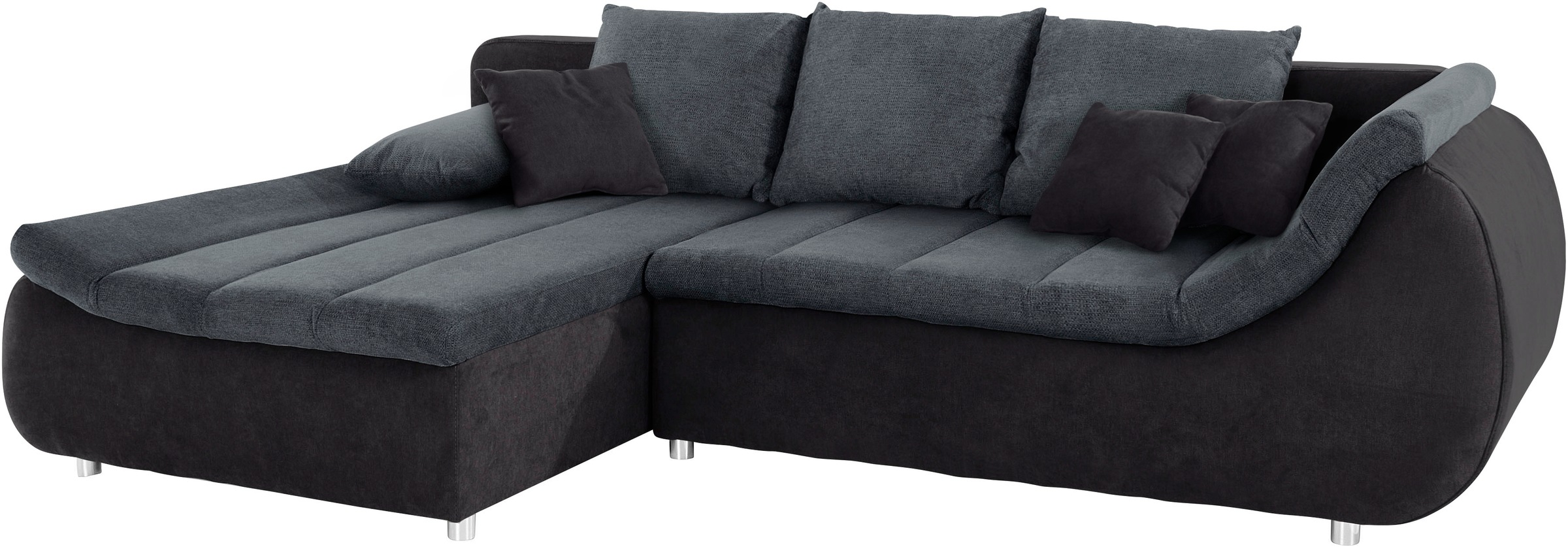 INOSIGN Ecksofa »Imola, elegant und modern, aktuelle Steppung im Sitz, bequem, L-Form«, frei im Raum stellbar, wahlweise mit Bettfunktion und Bettkasten