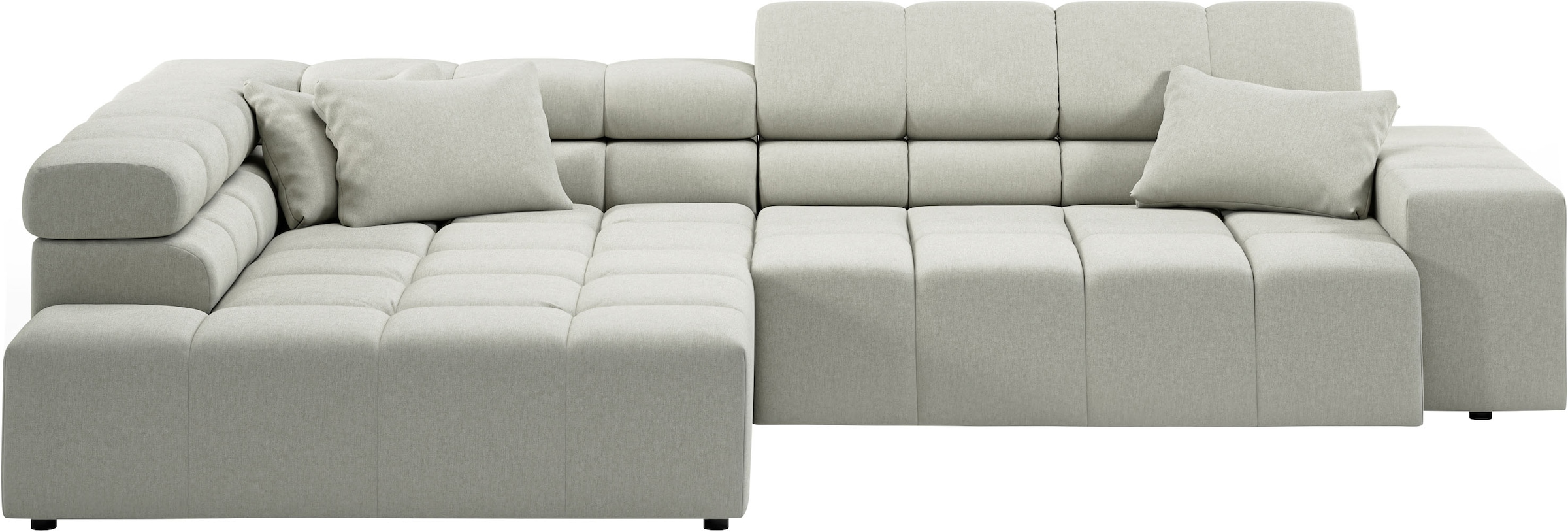 INOSIGN Ecksofa »Ancona incl. Kopfteilverstellung, Breite 319cm, L-Form«, wahlweise motorische Sitztiefenverstellung, auch in Cord + Easy Care