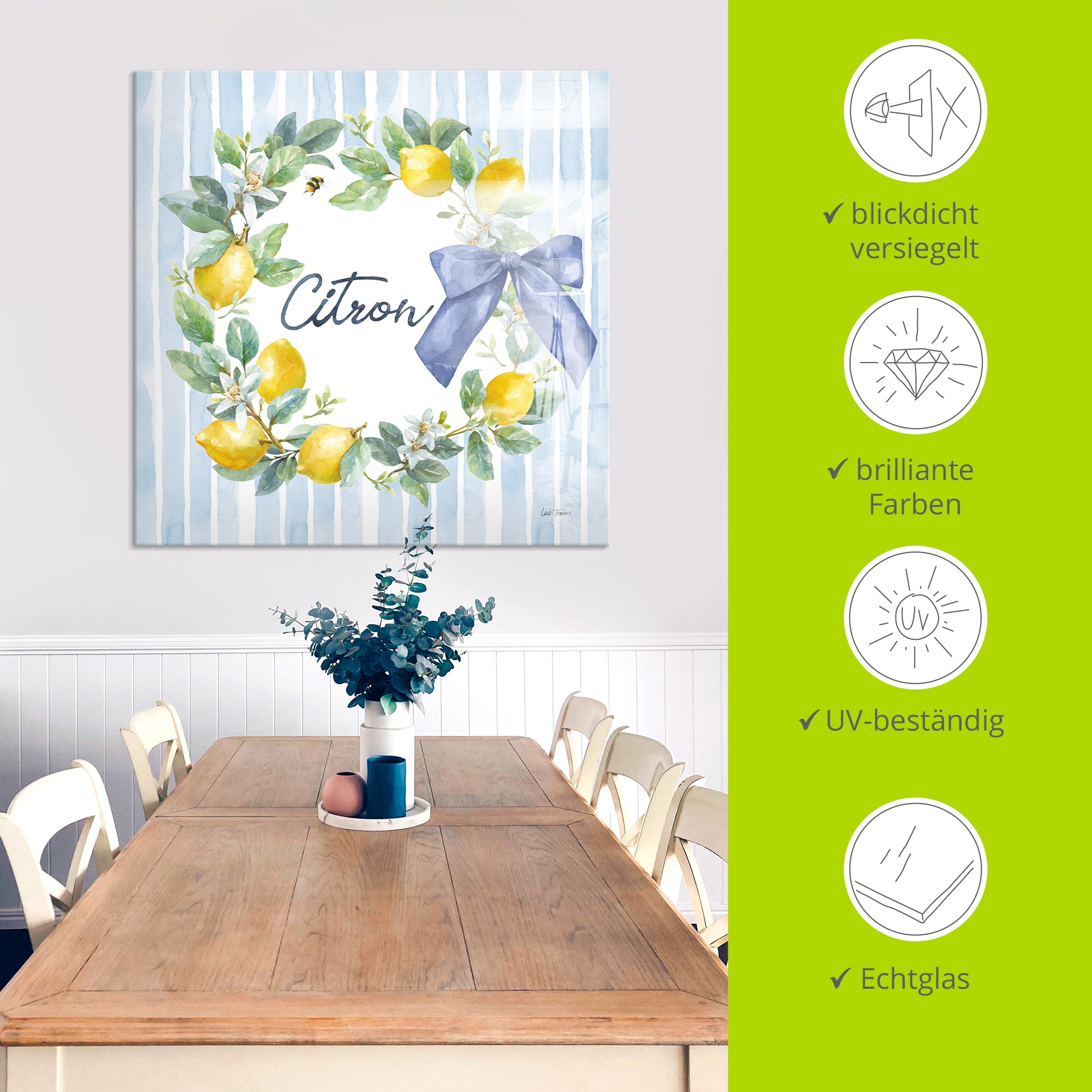 Artland Glasbild »Le Citron III« Arrangements 1 Stk. tlg. in verschiedenen Größen