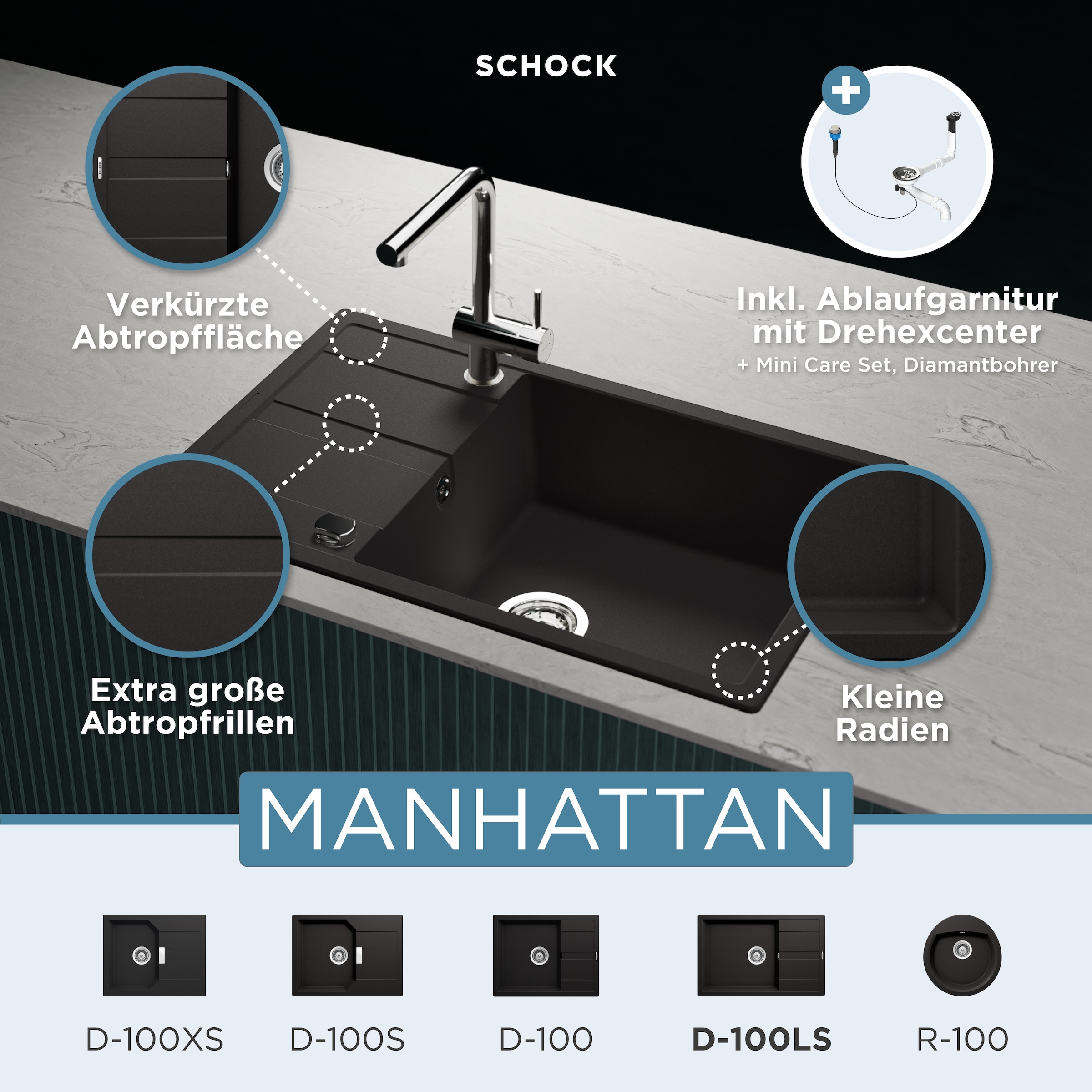 Schock Granitspüle »Manhattan D-100LS«