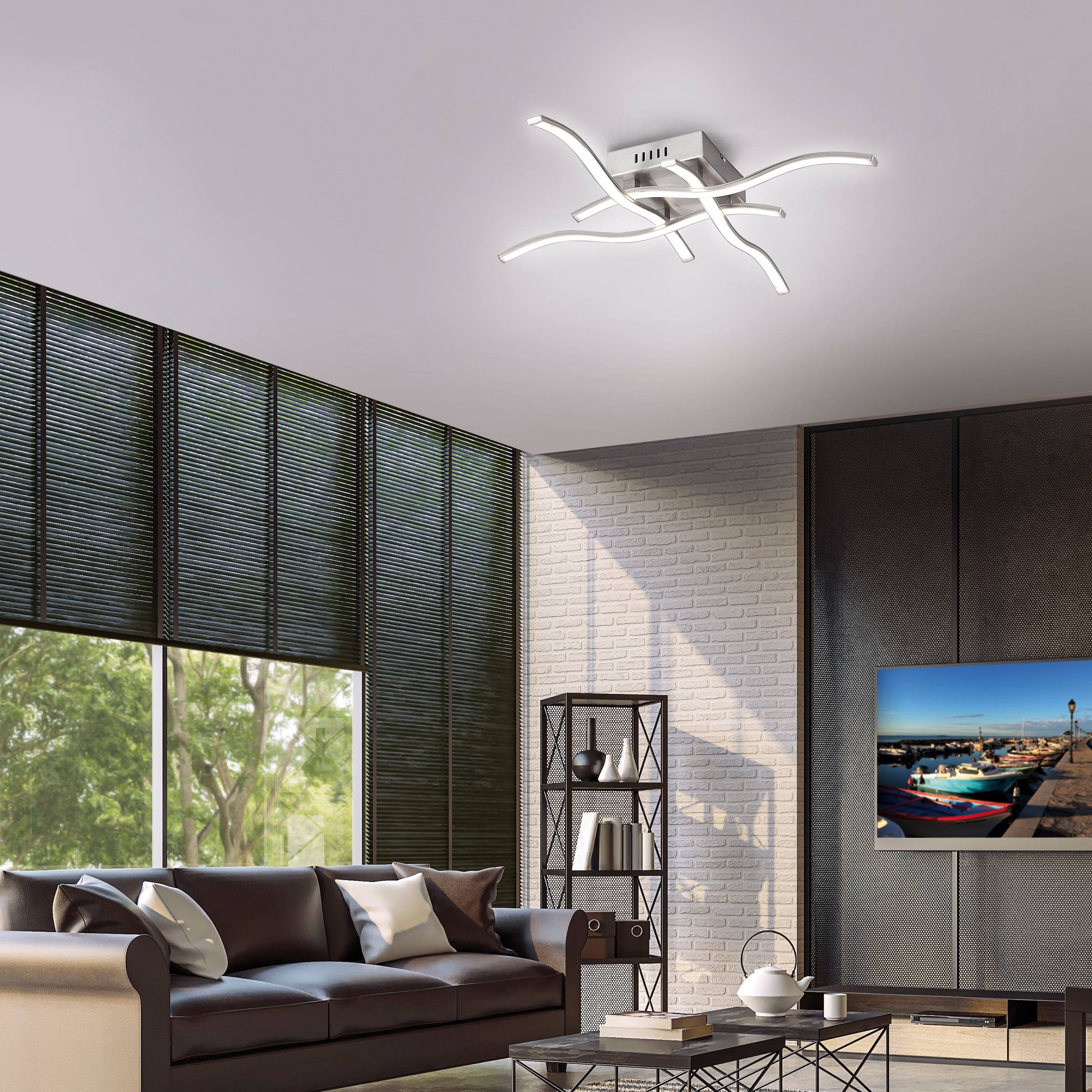 JUST LIGHT Deckenleuchte »WAVE« LED-Board 1 Stk. Warmweiß LED