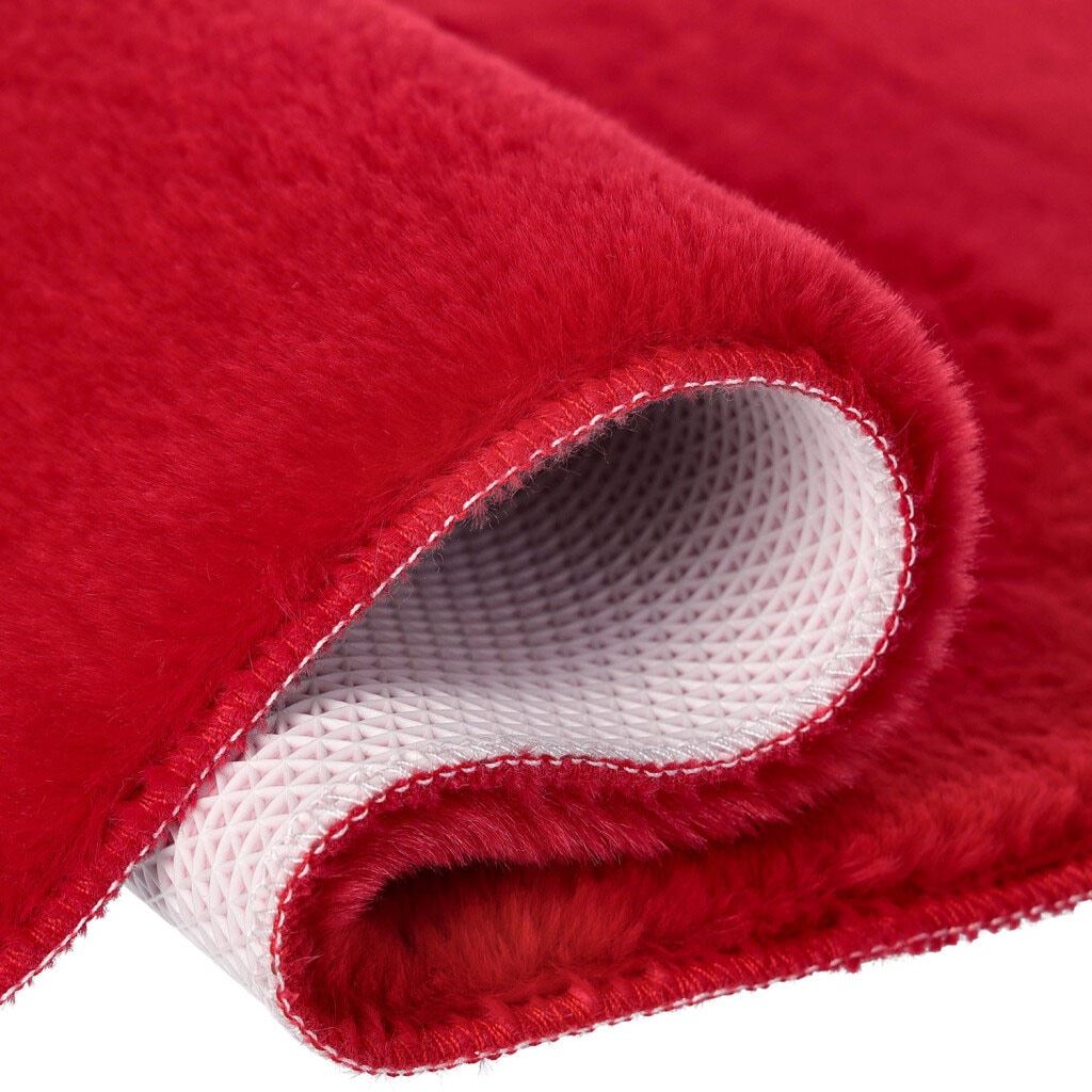 Carpet City Badematte »Topia Mats, Badteppich uni«, rutschhemmend beschichtet, strapazierfähig, Hochflor, Kaninchen Haptik, Polyester, Badezimmerteppich, waschbar