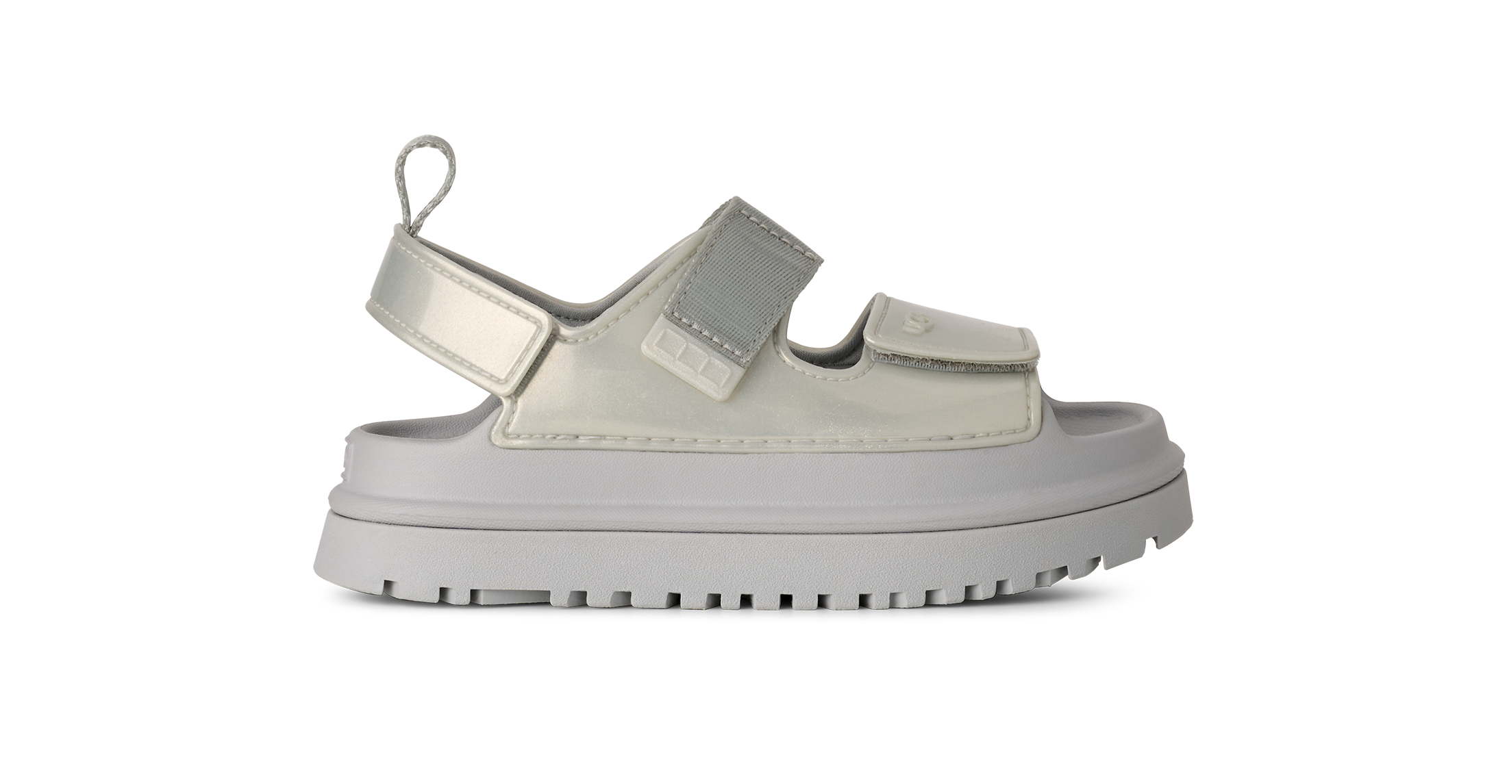 UGG Sandale »GOLDENGLOW GLOSSY SPARKLES«  Klettschuh, Sommerschuh mit trendy Plateausohle