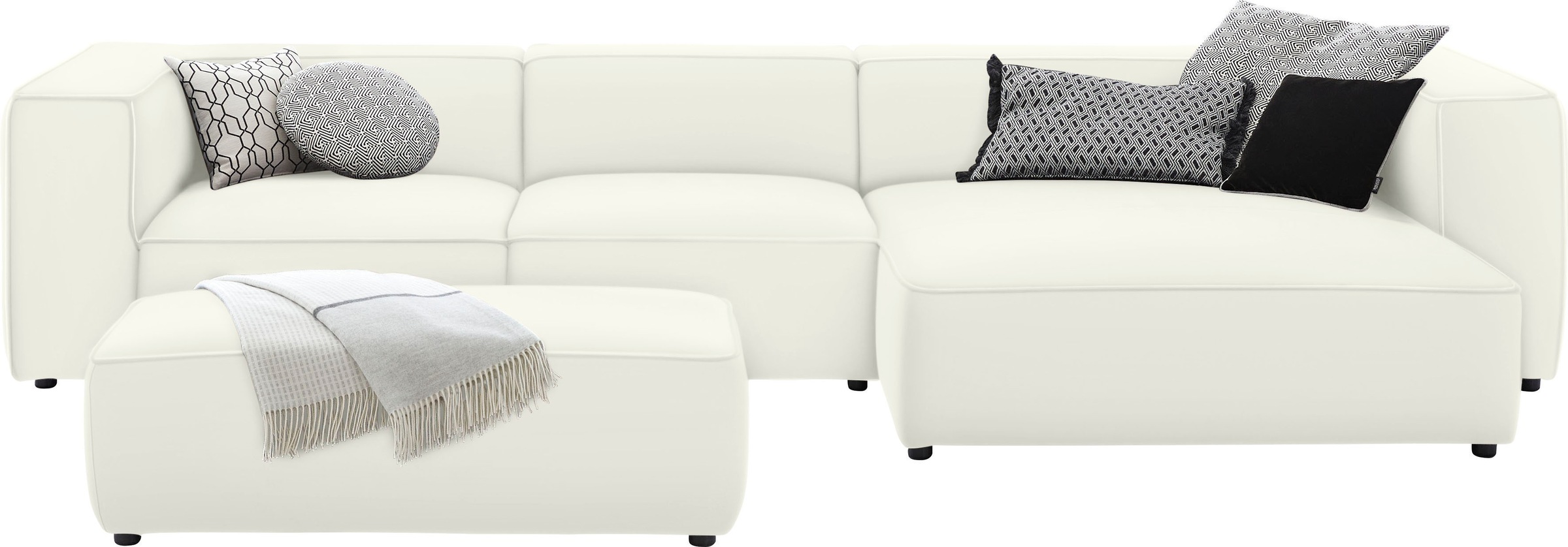 W.SCHILLIG Ecksofa »around-the-block«, mit eleganter Biese, mit Federkern, Breite 341 cm