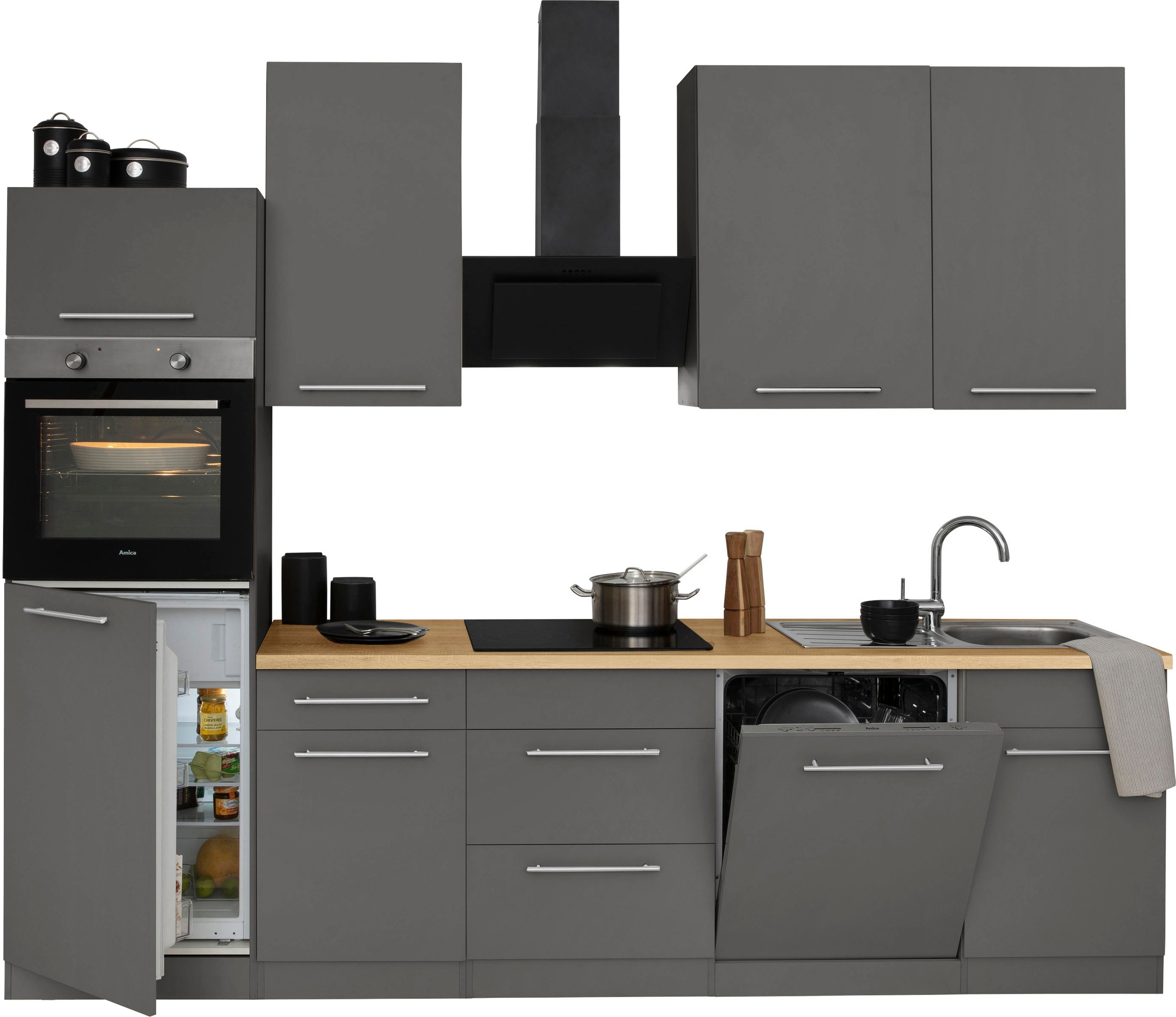 wiho Küchen Küchenzeile »Unna« ohne E-Geräte, Breite 280 cm