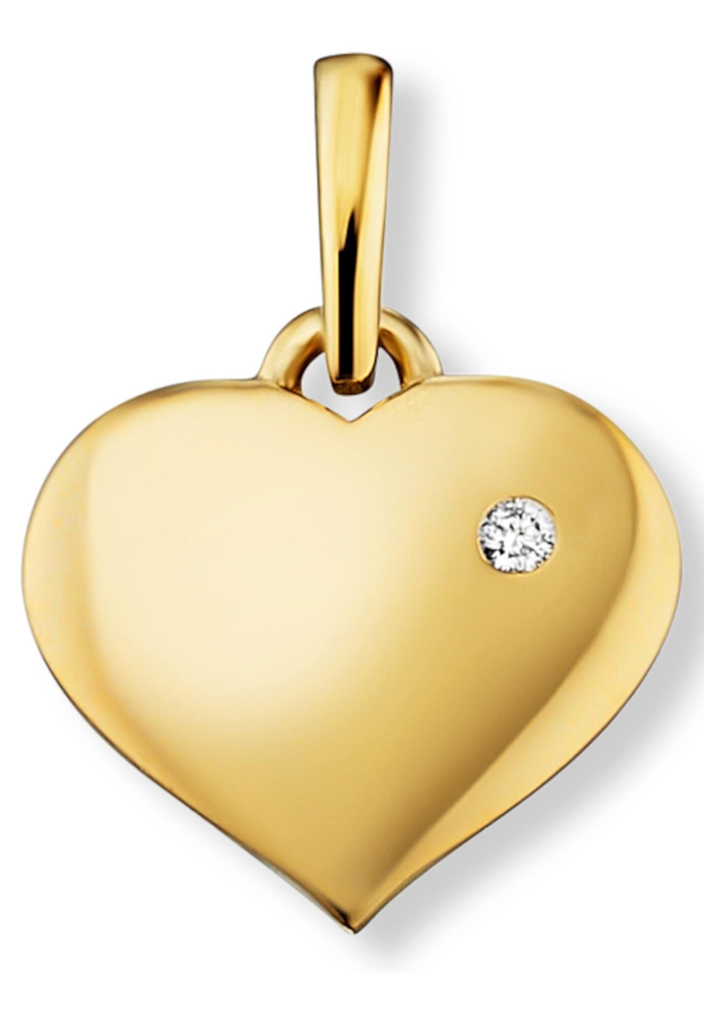ONE ELEMENT Kettenanhänger "0.01 ct Diamant Brillant Herz Anhänger aus 585 Gelbgold"
