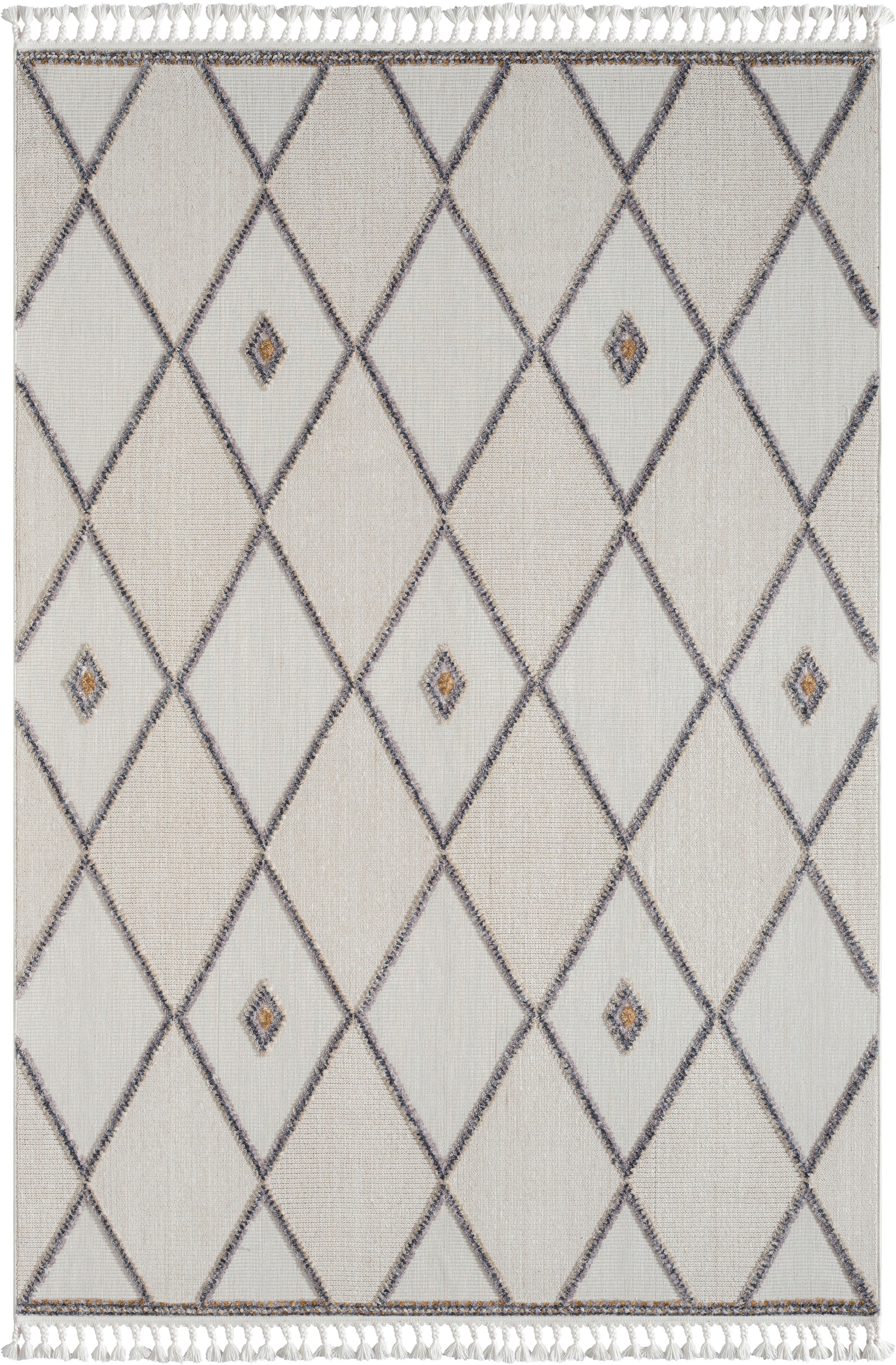 Myflair Möbel & Accessoires Teppich »Luana 2, LAGERRÄUMUNG!«, rechteckig, 10 mm Höhe, Kurzflor, Sisal Optik, mit Fransen, besonders weich durch Microfaser
