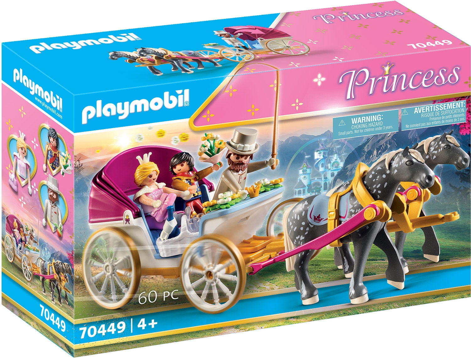 Konstruktions-Spielset »Romantische Pferdekutsche (70449), Princess«, (60 St.), Made...