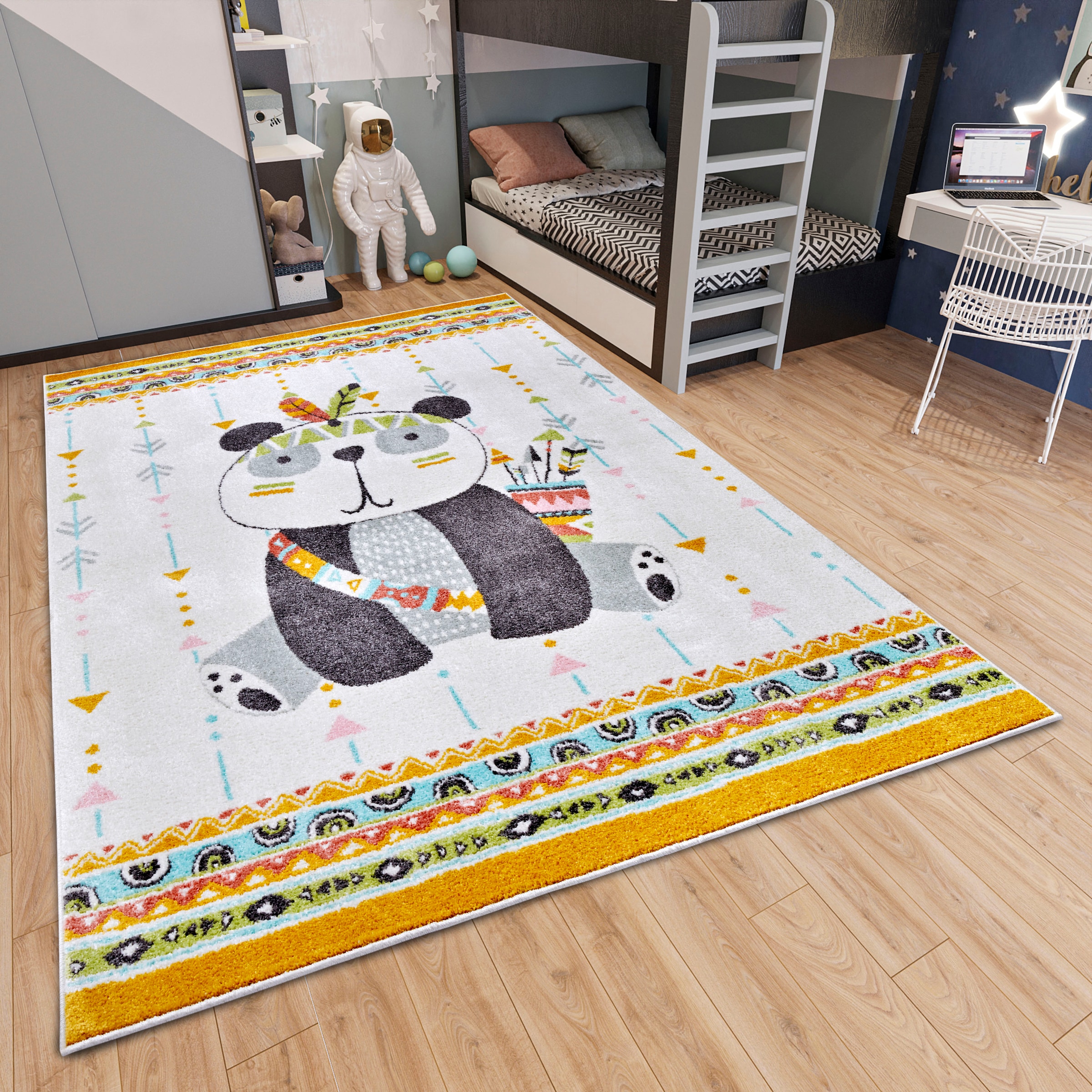 HANSE Home Kinderteppich »Adventures Panda«, rechteckig, 7 mm Höhe, Spielteppich, fest, Kinderzimmer, Kurzflor, Spielunterlage
