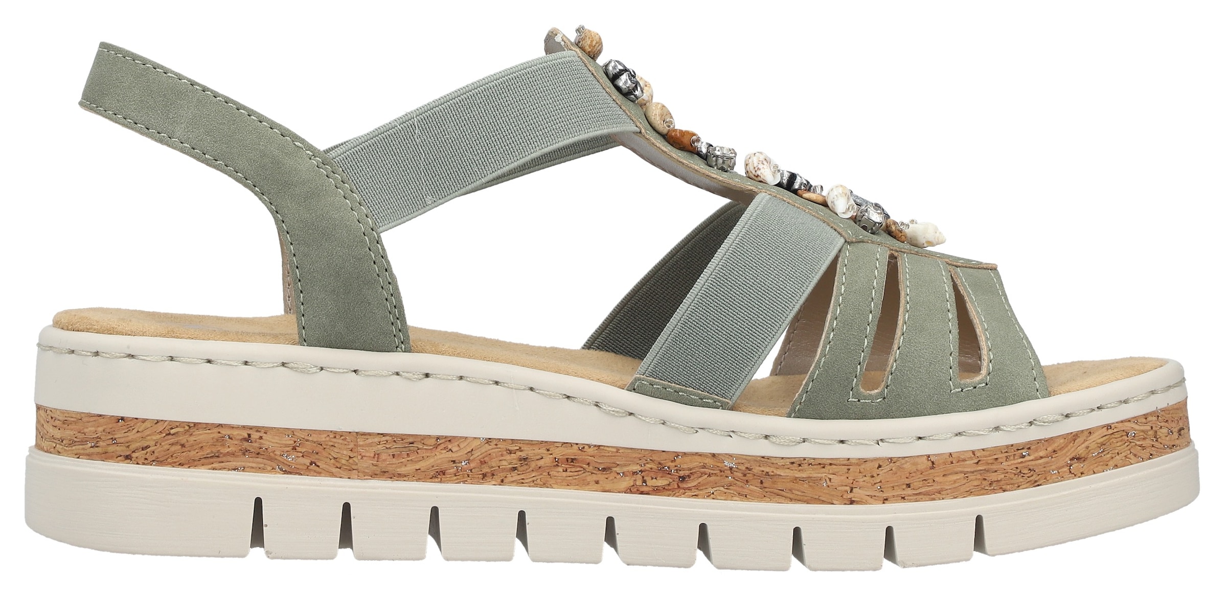 Rieker Keilsandalette  Keilsandalette, Plateausandale, Sommerschuh mit Verzierung