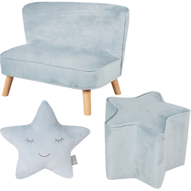 roba® Kindersitzgruppe »Lil Sofa«, (Set, 3 tlg.), bestehend aus Kindersofa,  Kinderhocker und Dekokissen in Sternform online kaufen