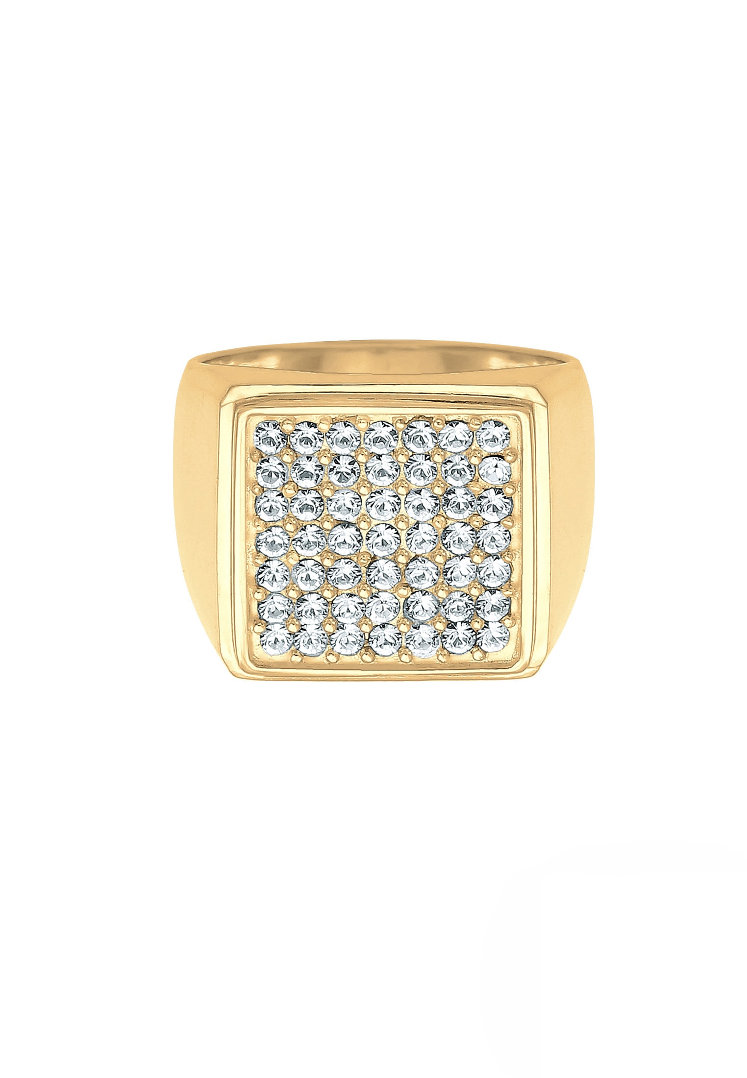 Elli Premium Siegelring »Ring Siegelring Geo Kristalle 925 Silber«