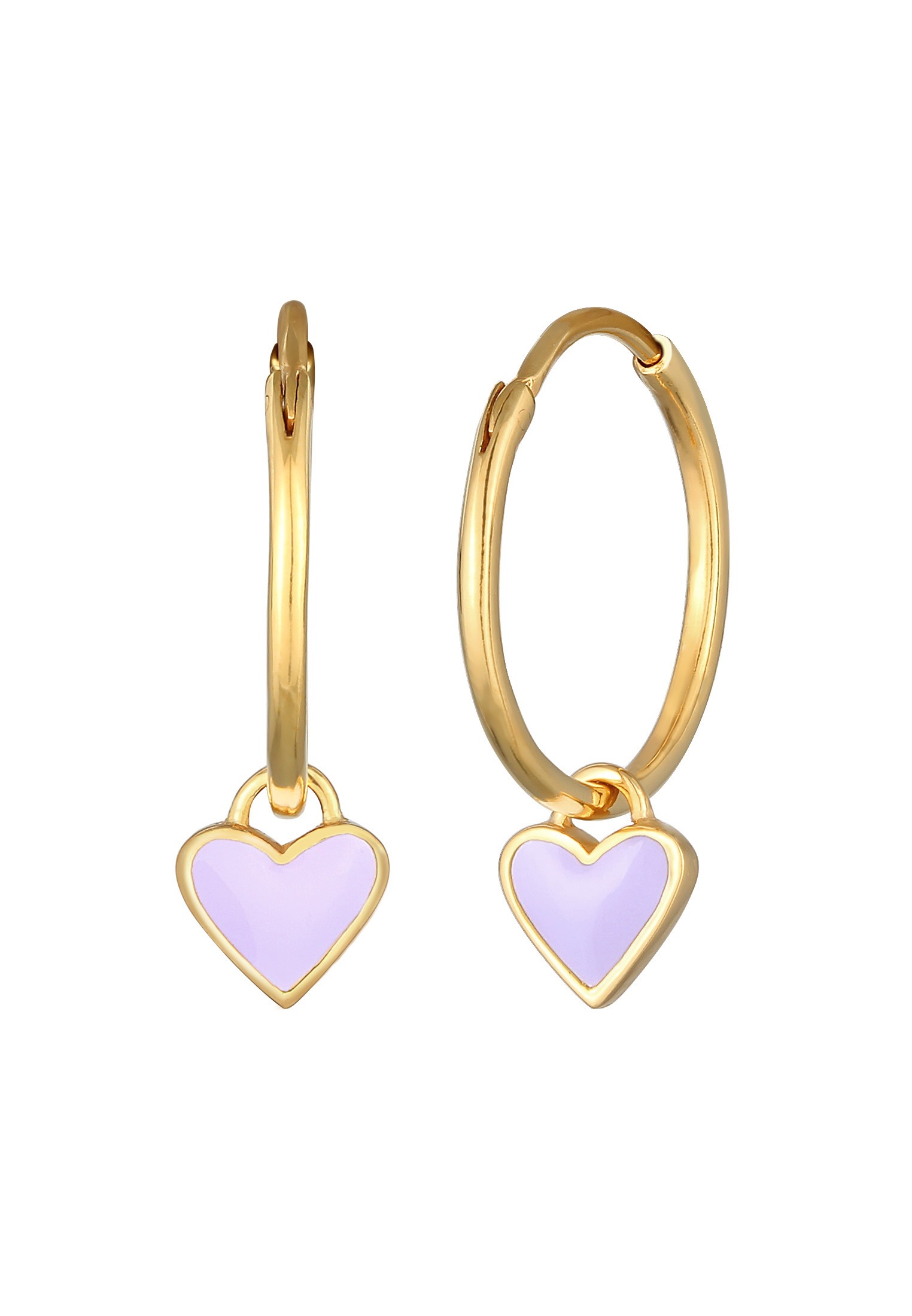 Elli Paar Creolen »Ohrringe Creolen Herz Love Emaille 925 Silber«