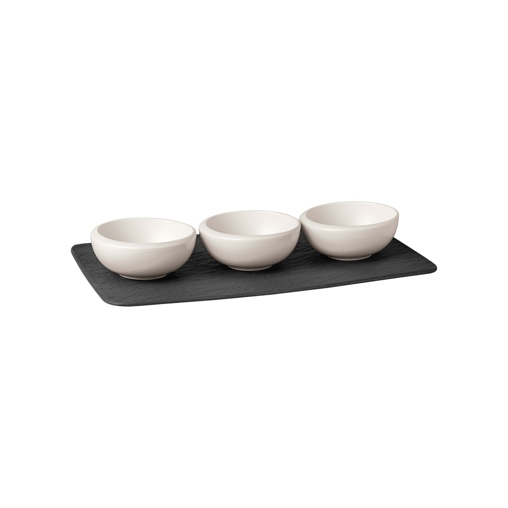 Villeroy & Boch Dipschale »Dipschälchen Set NewMoon schwarz-weiß« 4 Spülmaschinengeeignet, Mikrowellengeeignet