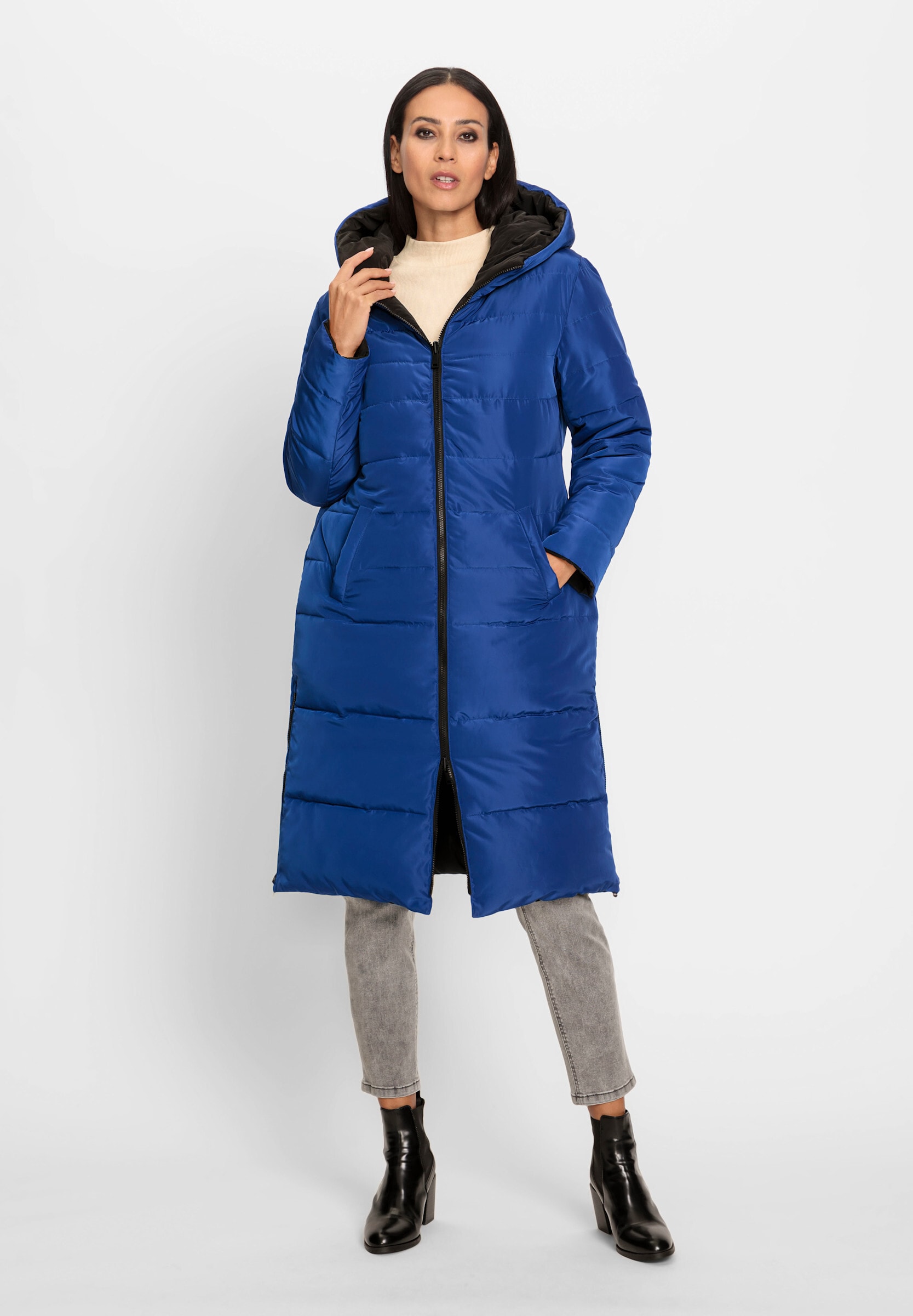 heine Langjacke »Wende-Mantel Steppmantel mit Wende-Funktion« mit Kapuze