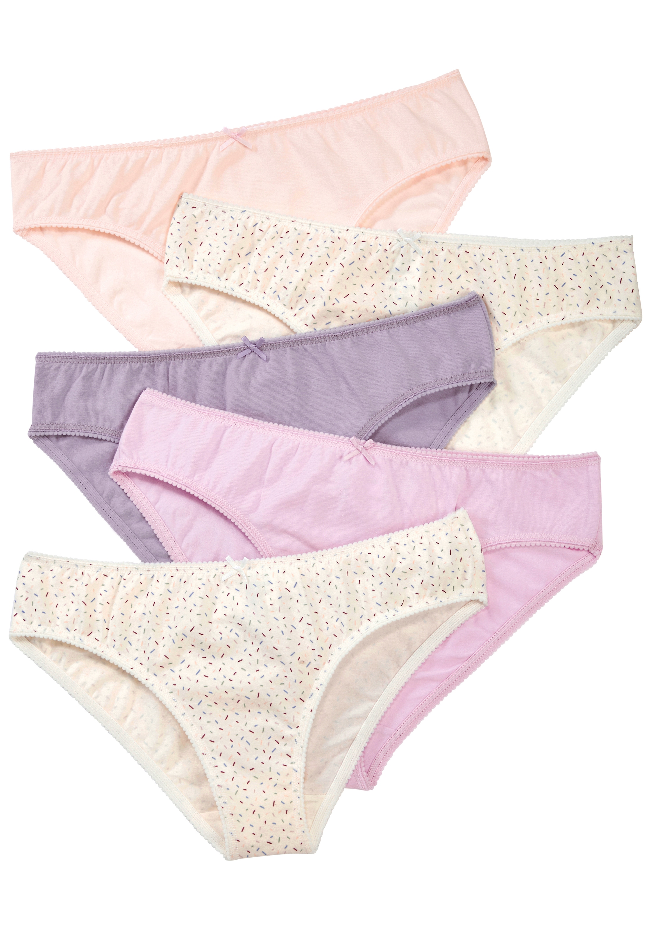 Vivance Jazz-Pants Slips 5er Pack,  mit kleiner Häkelkante, weiche Baumwollmischung