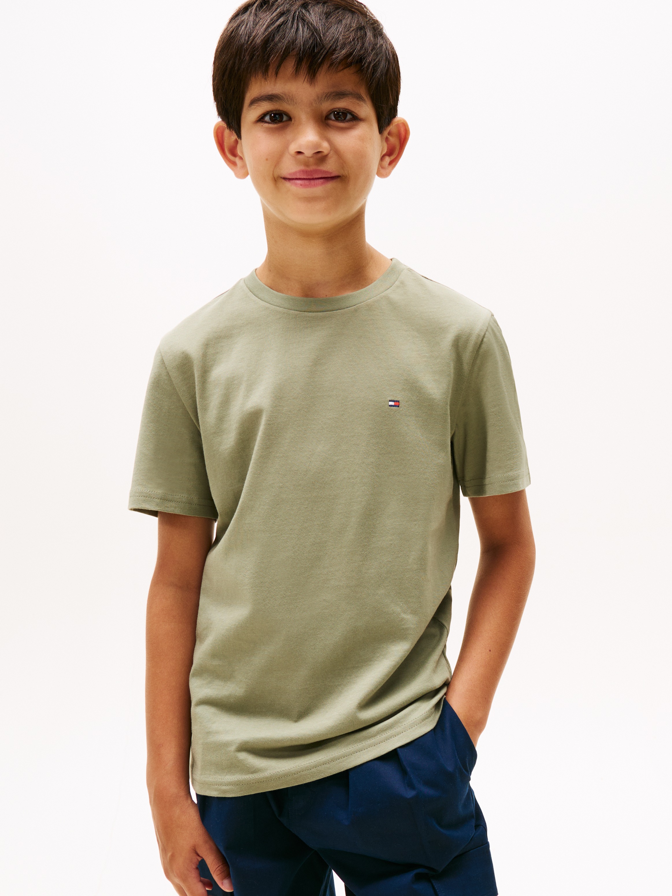 Tommy Hilfiger Underwear T-Shirt »2 PK SS TEE mit Stickerei und Rundhals im 2er-Pack«, (Packung, 2 tlg., 2er-Pack), unifarben, casual, regular fit, Baumwolle, Rundhals
