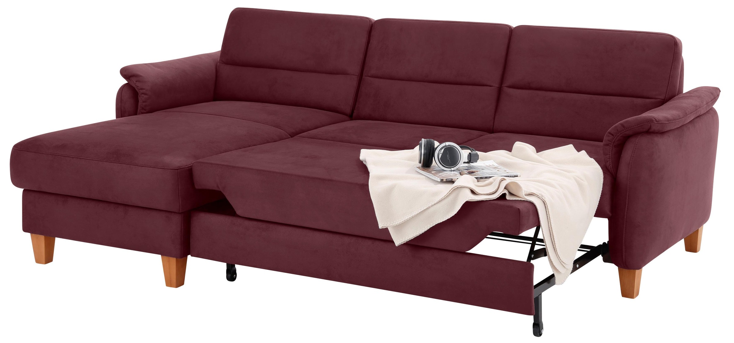 Home affaire Ecksofa »Palmera L-Form«, Federkern, wahlweise mit Bettfunktion und mit/ohne Bettkasten