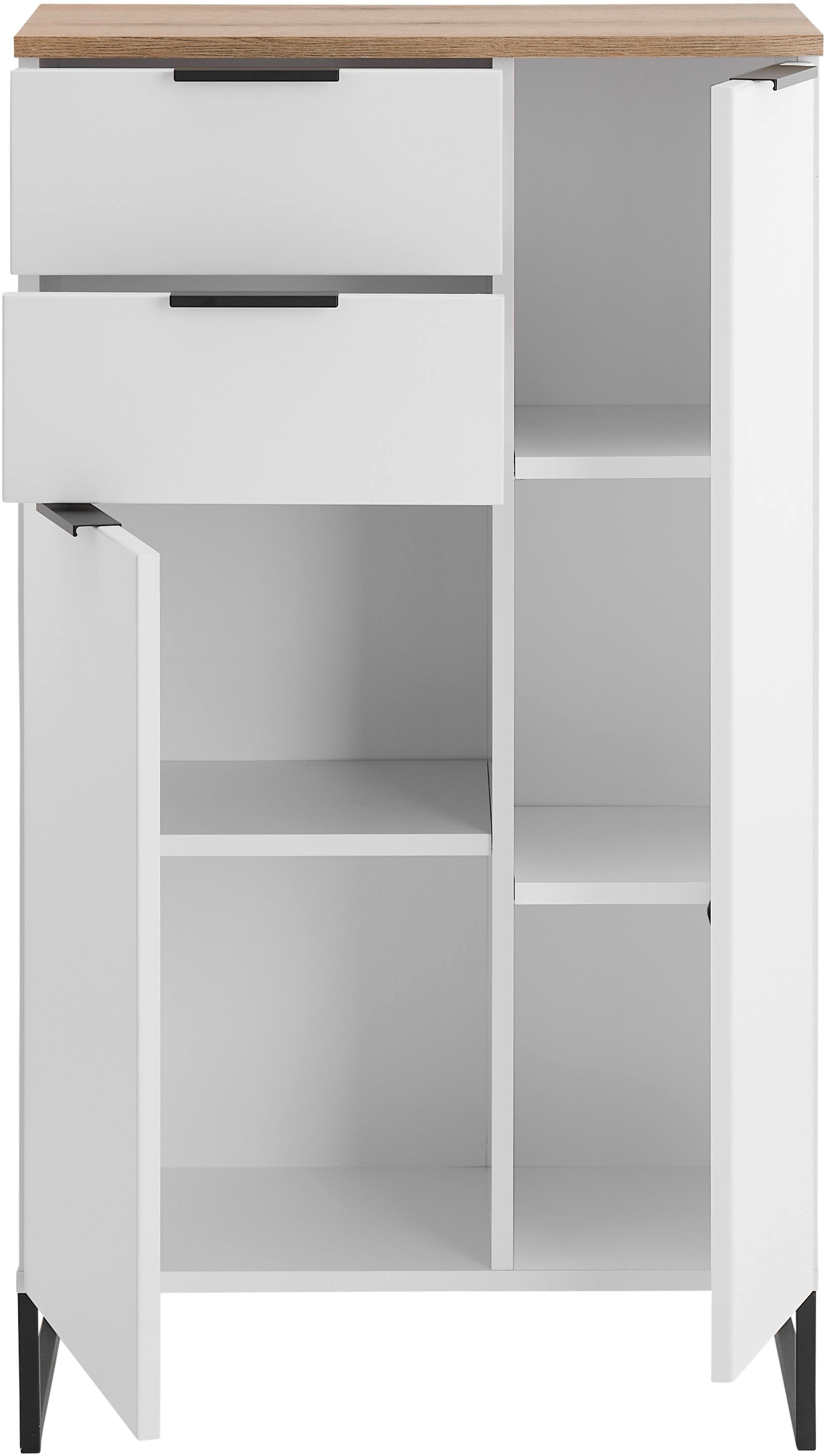 BASIC by Balculina Midischrank »Denver Midischrank, Badezimmerschrank BxHxT 60x106x32« 1 Stk. tlg. Breite 60 cm, Tür L/R montierbar, Softclose