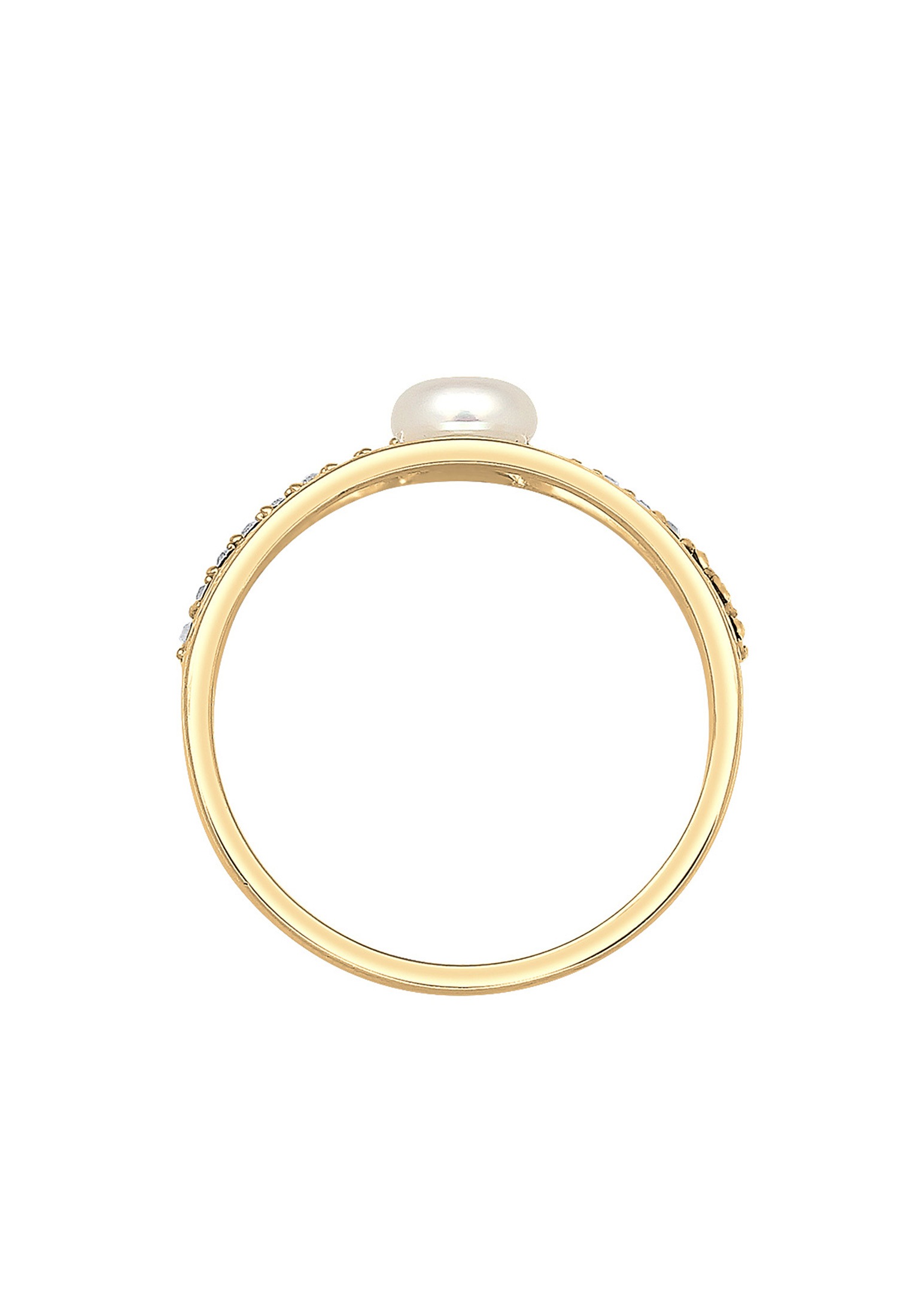 Elli Verlobungsring »Ring Süßwasserzuchtperle Kristalle 925 Sterling Silber«