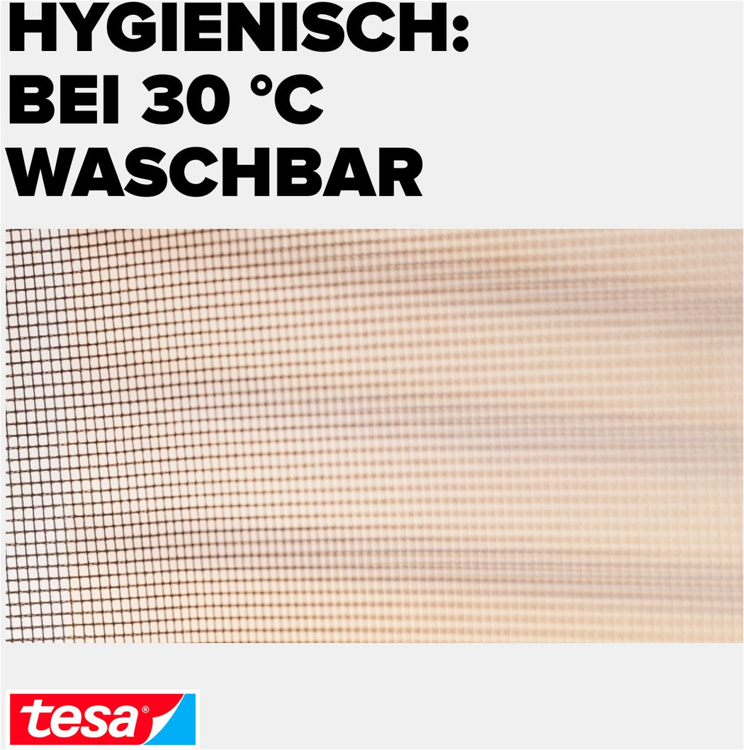 tesa Fliegengitter-Gewebe »Klett Fliegengitter für Fenster - Insektenschutz« Packung, Fliegennetz, Klettband, 1 Stk. tlg. Fliegen Netz - 100 cm x 100 cm