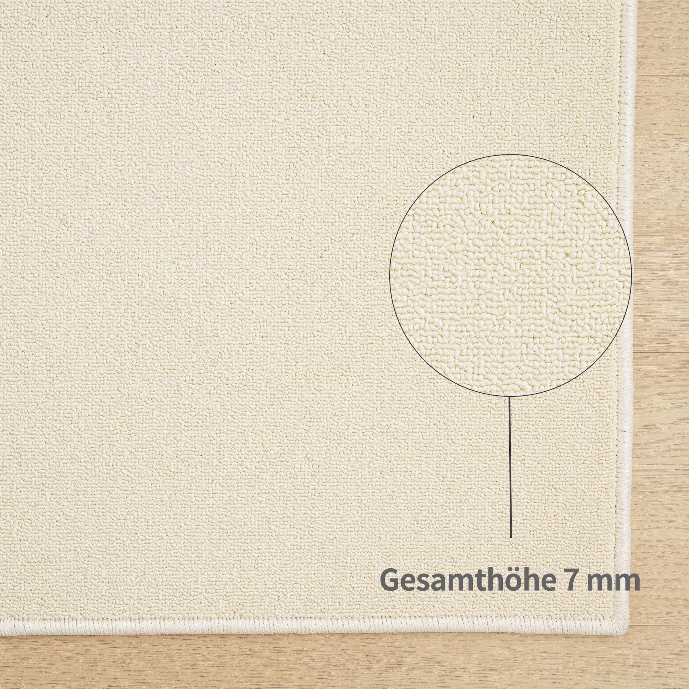 my home Teppich »Jola, Uni-Farben, besonders dichte Qualität, Boho«, rechteckig, 7 mm Höhe, Wohnzimmer, Schlafzimmer, Flur, Kinderzimmer, wasserabweisend