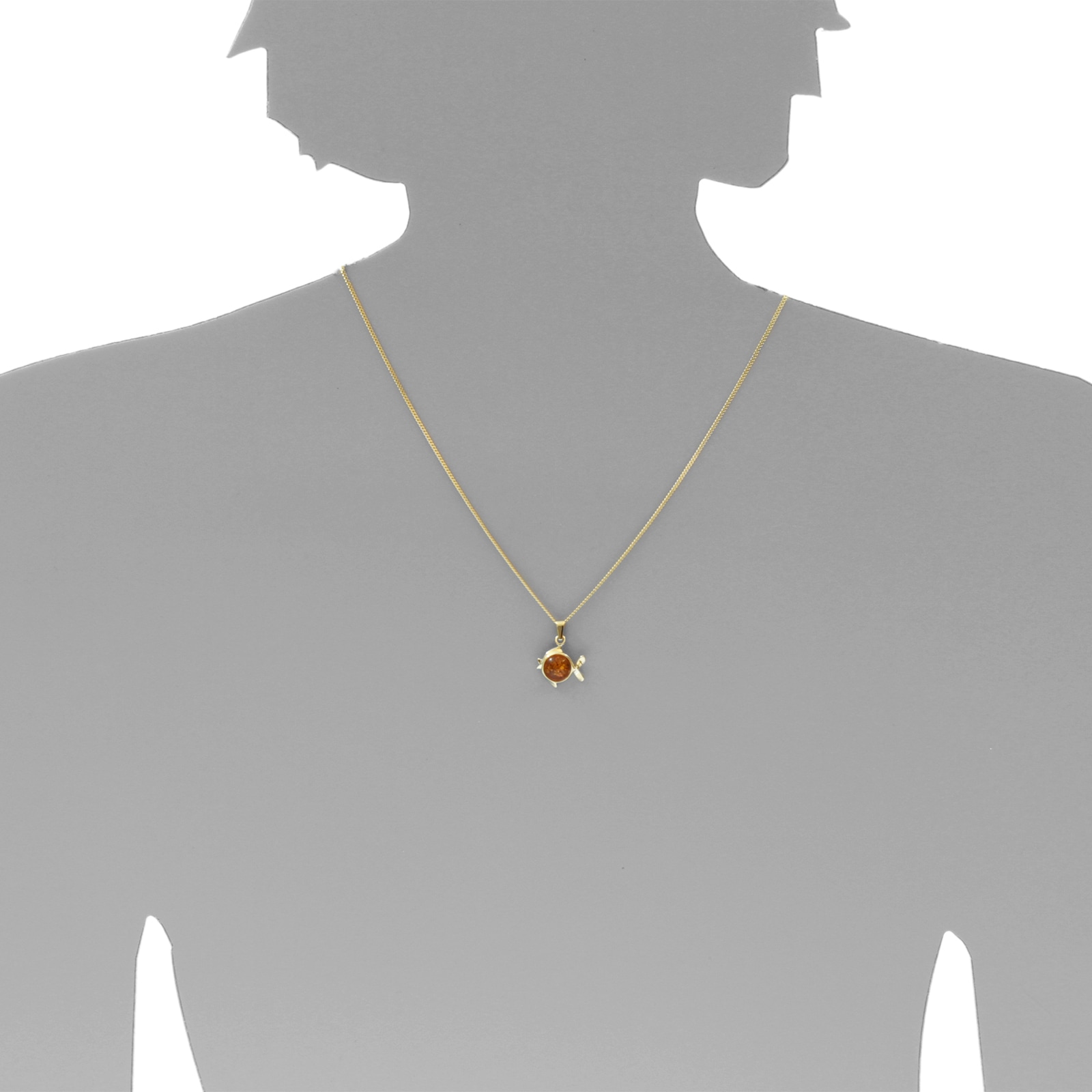 OSTSEE-SCHMUCK Kettenanhänger »- Fisch - Gold 333/000 - Bernstein«