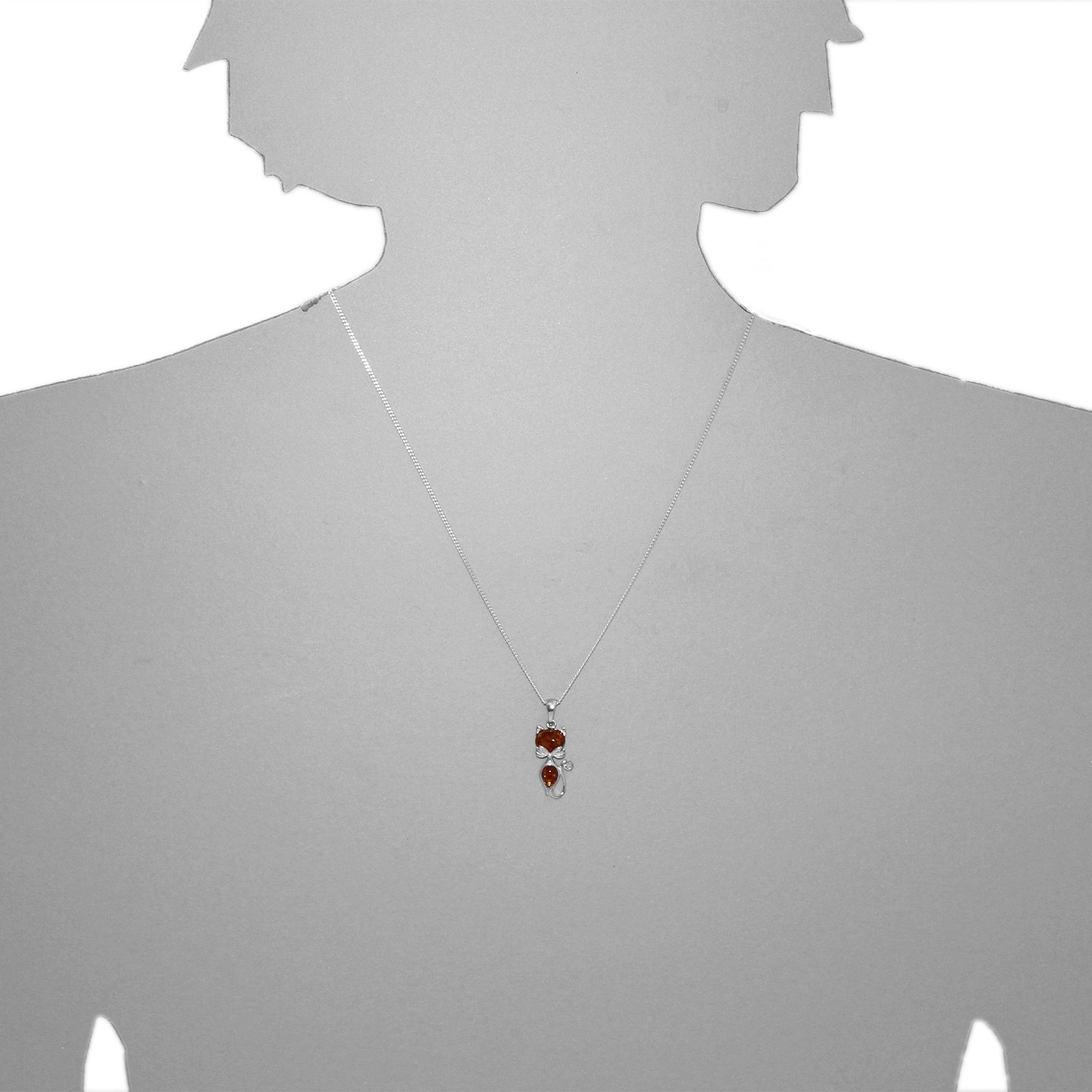 OSTSEE-SCHMUCK Kettenanhänger »- Katze - Silber 925/000 - Bernstein«