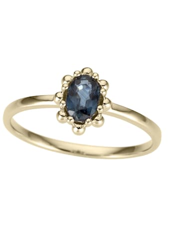Firetti Goldring »Ovale Ringfassung, glanz, massiv«, mit Saphir kaufen