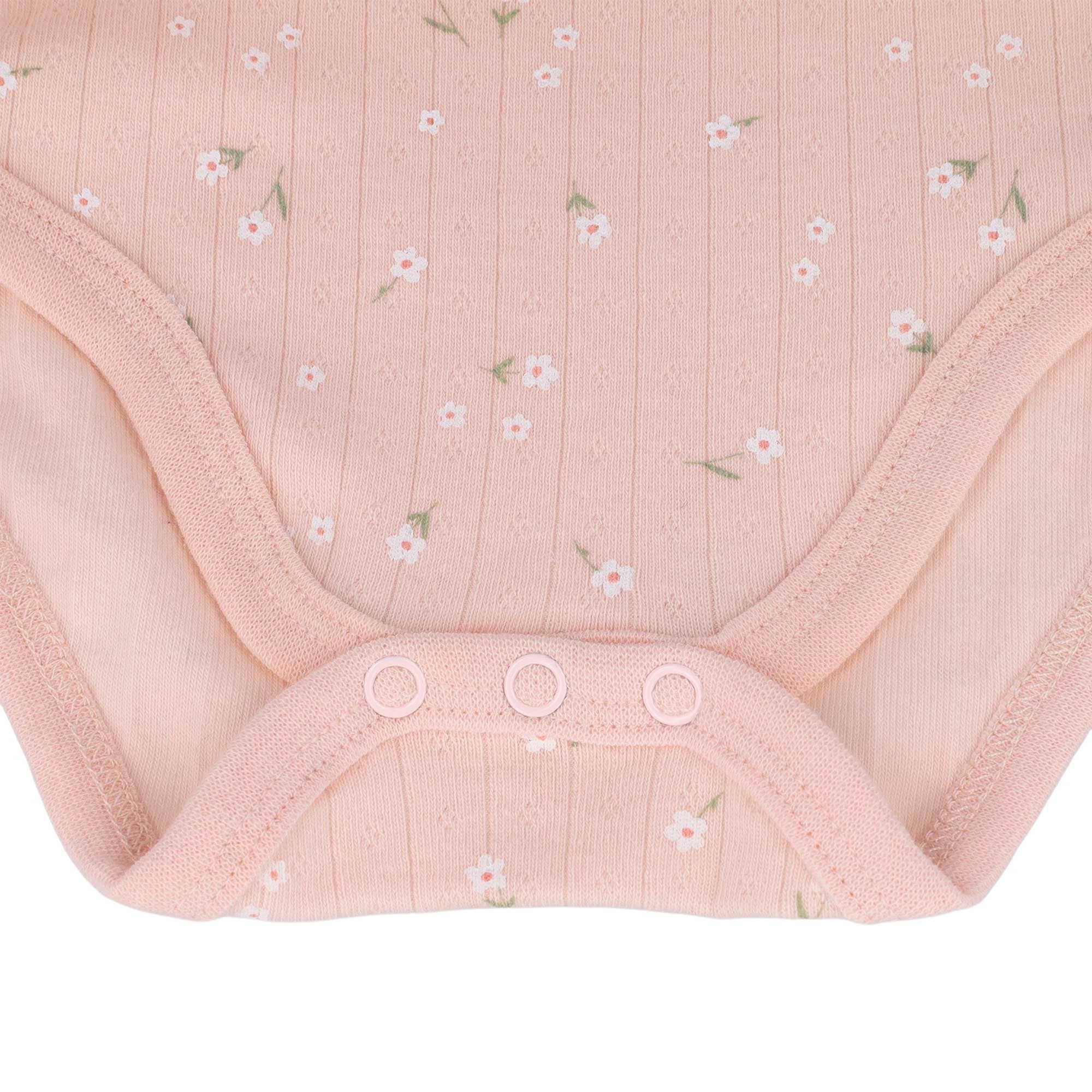 MAXIMO Kurzarmbody 1 Blassrosa, Blumen-Alloverprint, Kurzarm, Baby-Girl