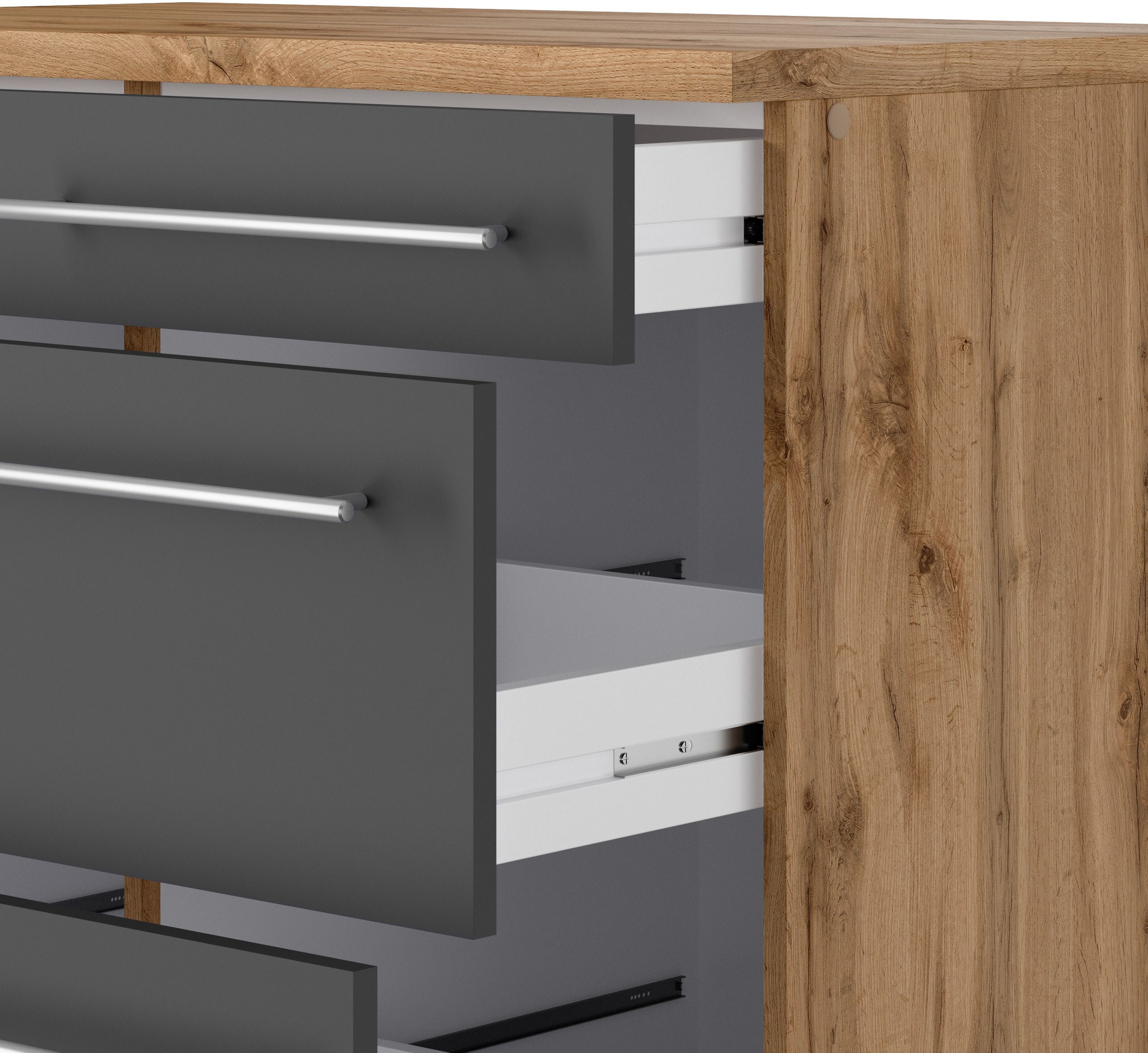 KOCHSTATION Winkelküche »KS-Wien« Stellbreite 220 x 340 cm, wahlweise mit E-Geräten